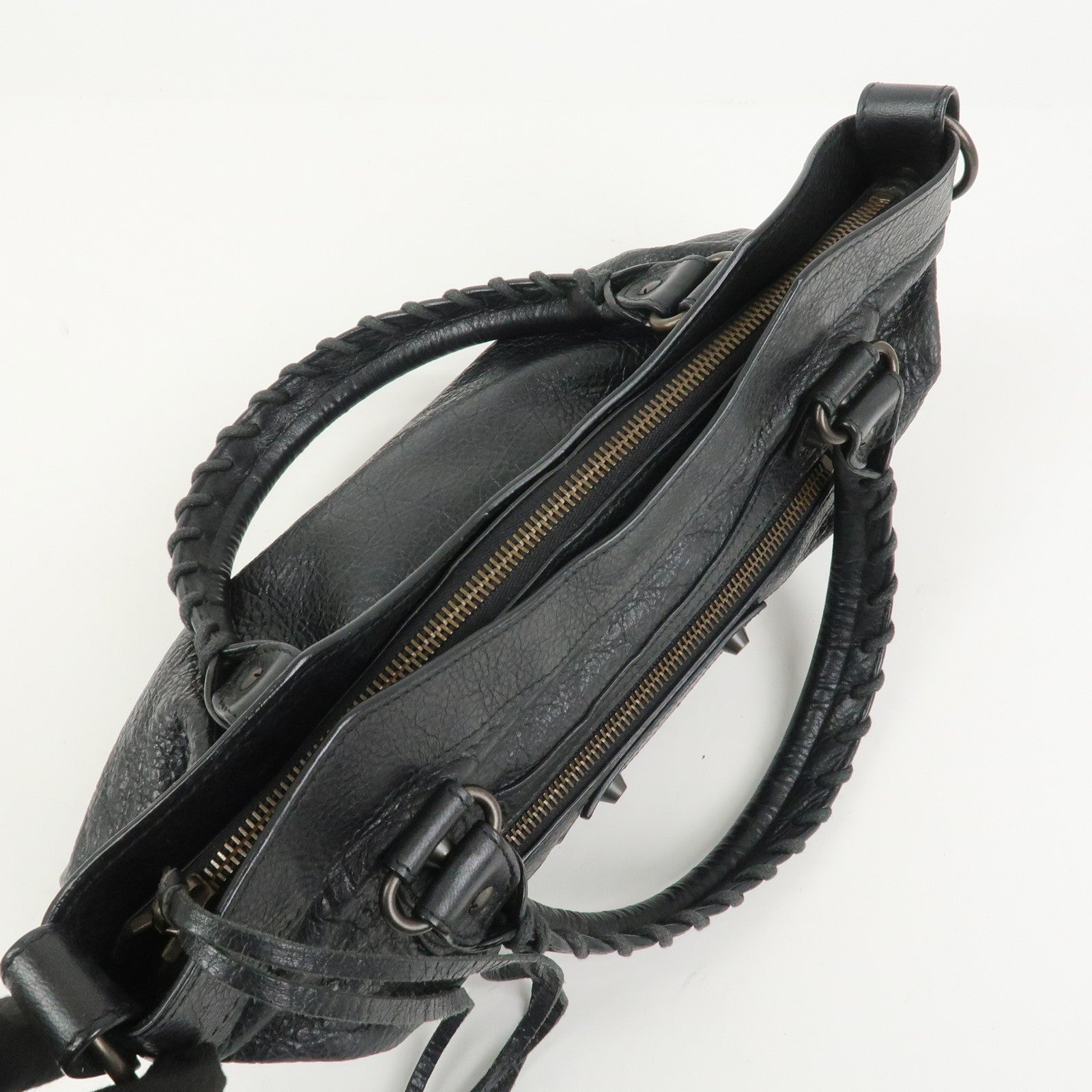 BALENCIAGA The First Leather 2Way Bag Shoulder Bag Black 103208