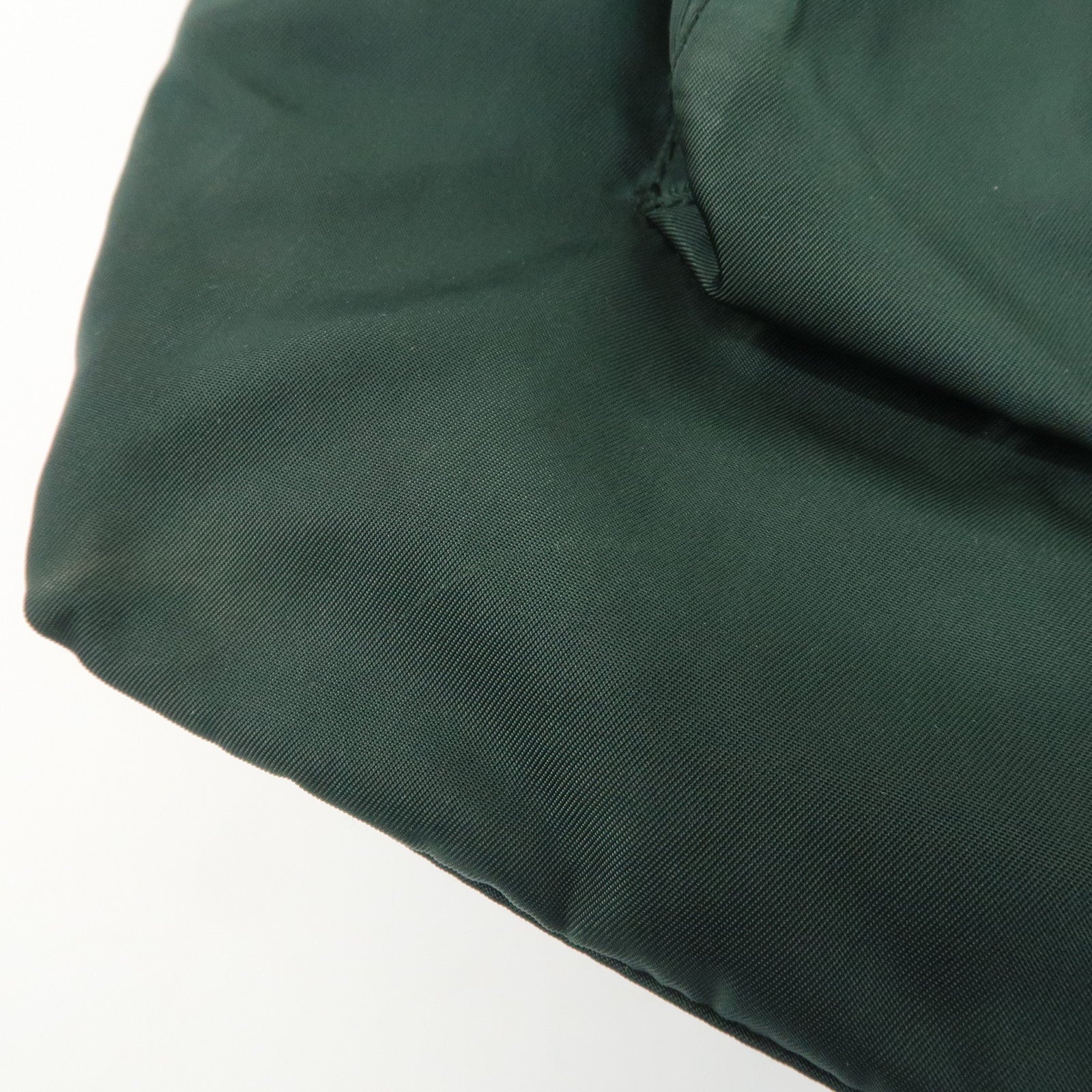 PRADA Triangle Logo Nylon Leather Shoulder Bag Hand Dark Green