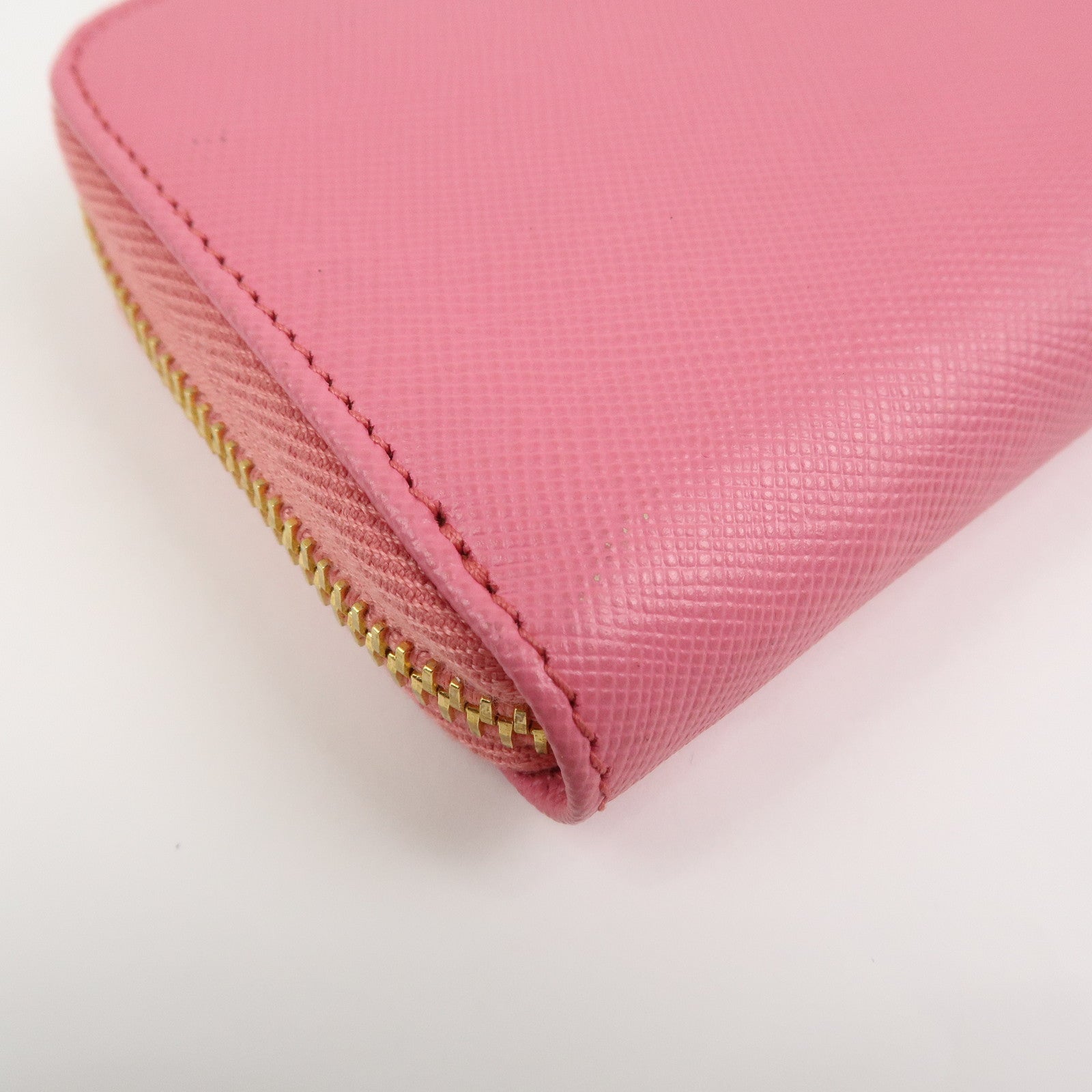 PRADA Triangle Logo Saffiano Leather Coin Case Coin Purse 1M0268