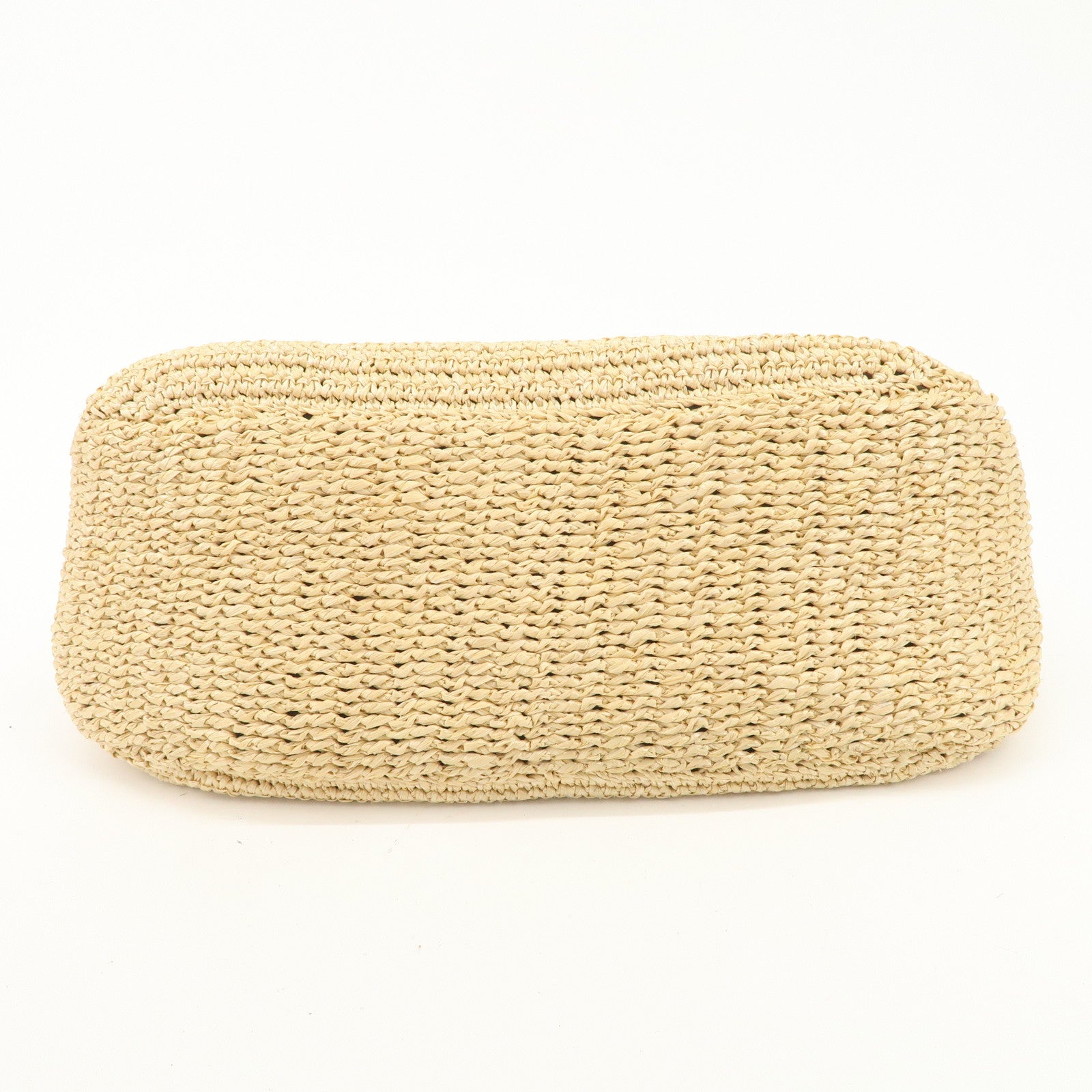 JIMMY CHOO Raffia Embossed Leather One Shoulder Bag Natural Black