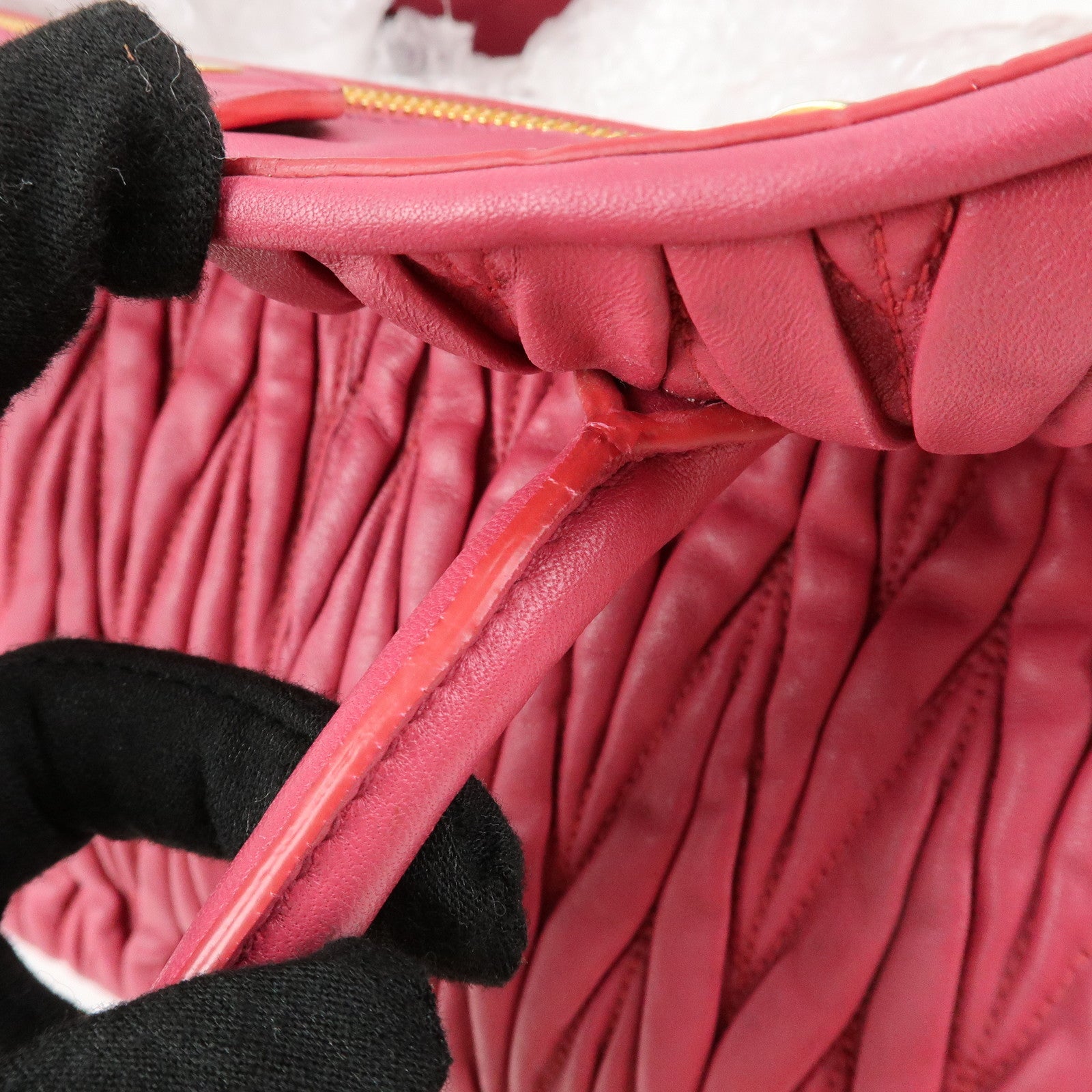 MIU MIU Matelasse Leather Tote Bag Shoulder Bag Hand Bag Pink