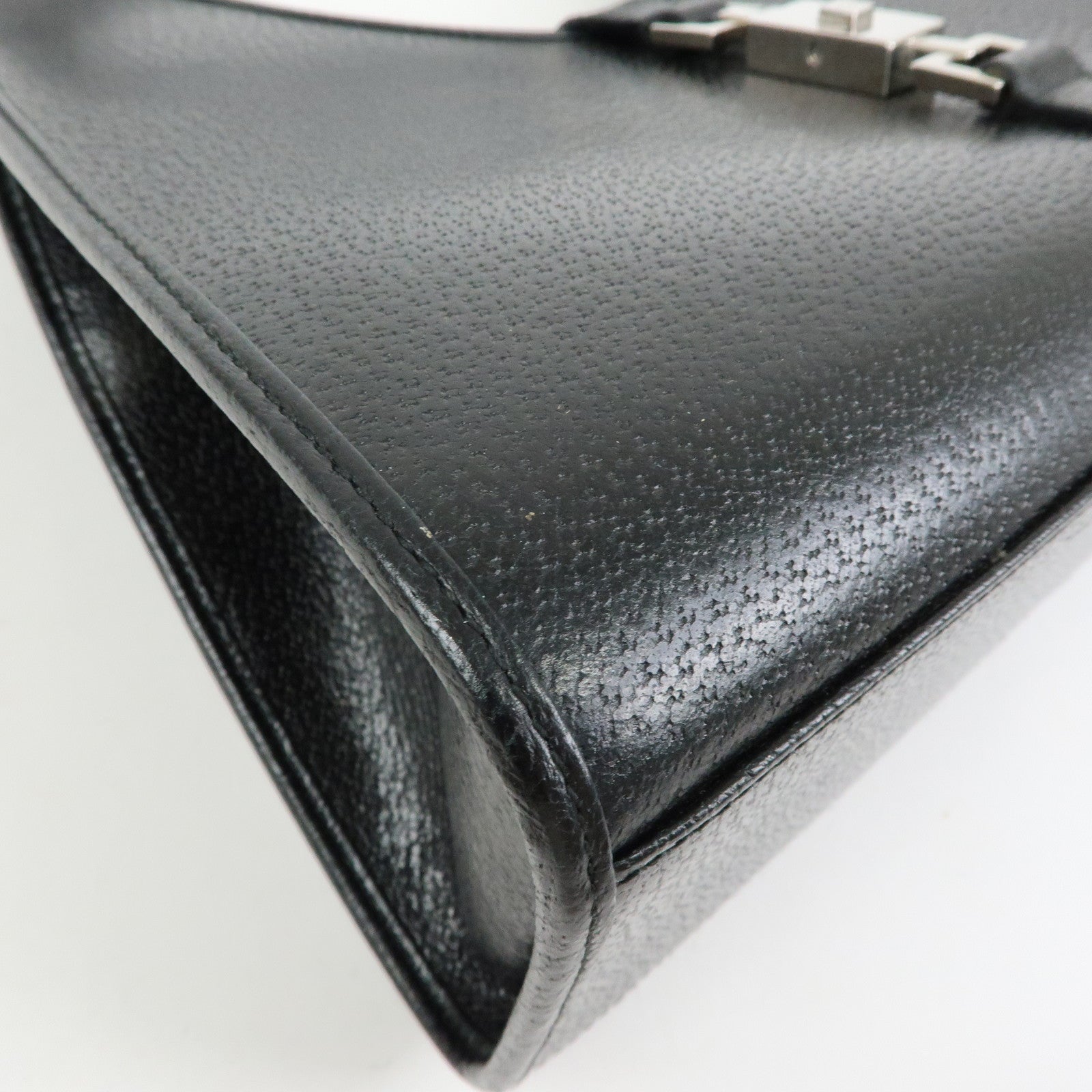 GUCCI Jackie Leather Shoulder Bag Hand Bag Black 002.1067