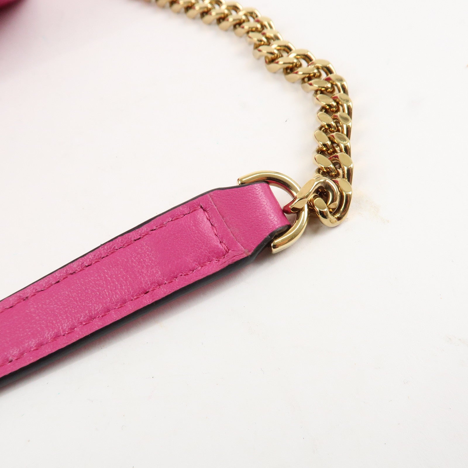 GIANNI VERSACE Medusa Chain Shoulder Bag Hand Bag Gold HDW Pink Used