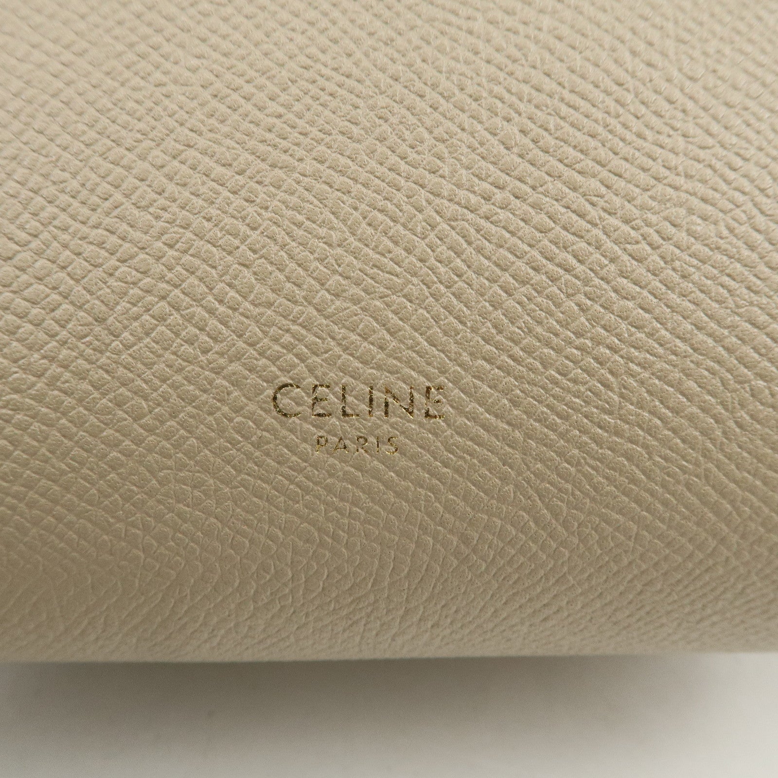 CELINE Belt Bag Leather Nano 2WAY Hand Bag Shoulder Bag Beige