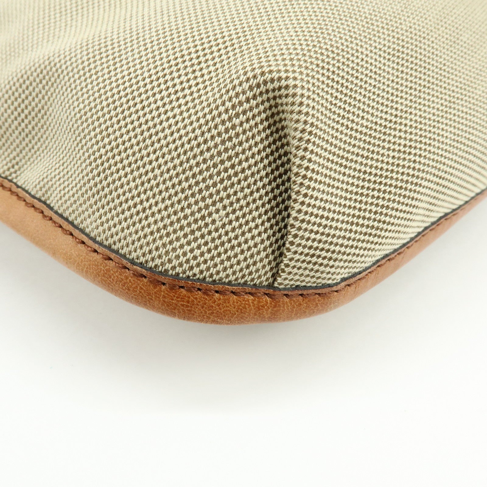 Chloe Harley Canvas Leather Shoulder Crossbody Bag Natural Brown