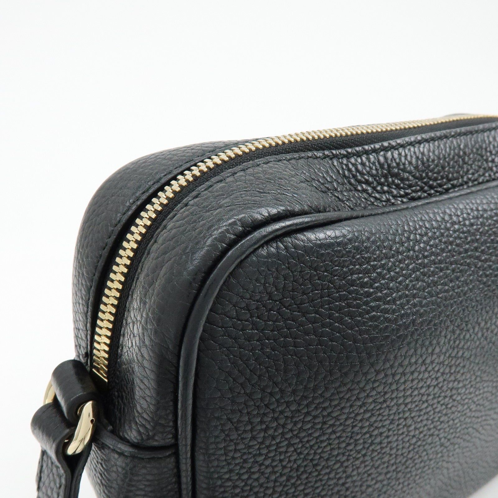 GUCCI SOHO Leather Shoulder Crossbody Bag Black 308364