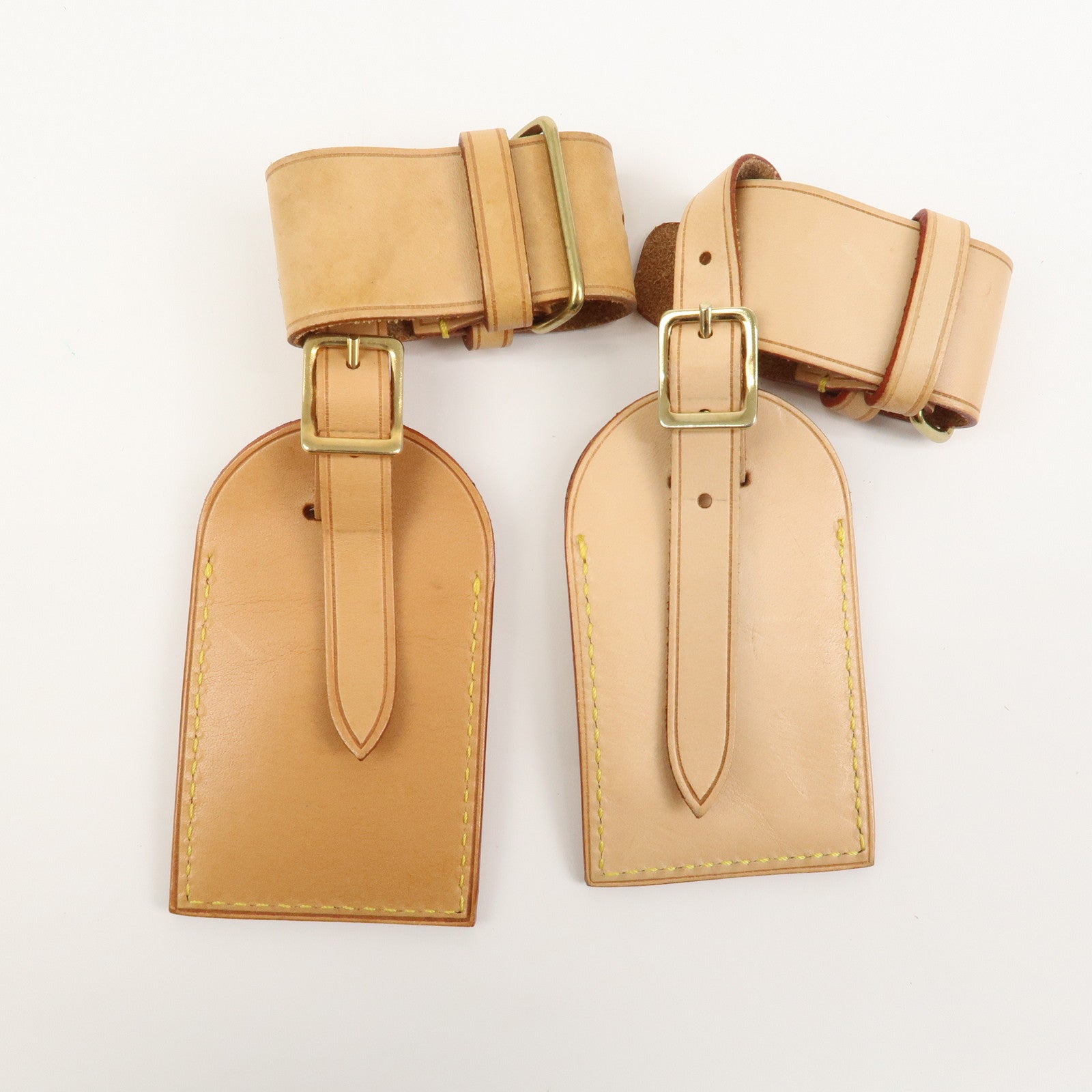 Louis Vuitton Set of 10 Leather Name Tag & Poignet Natural