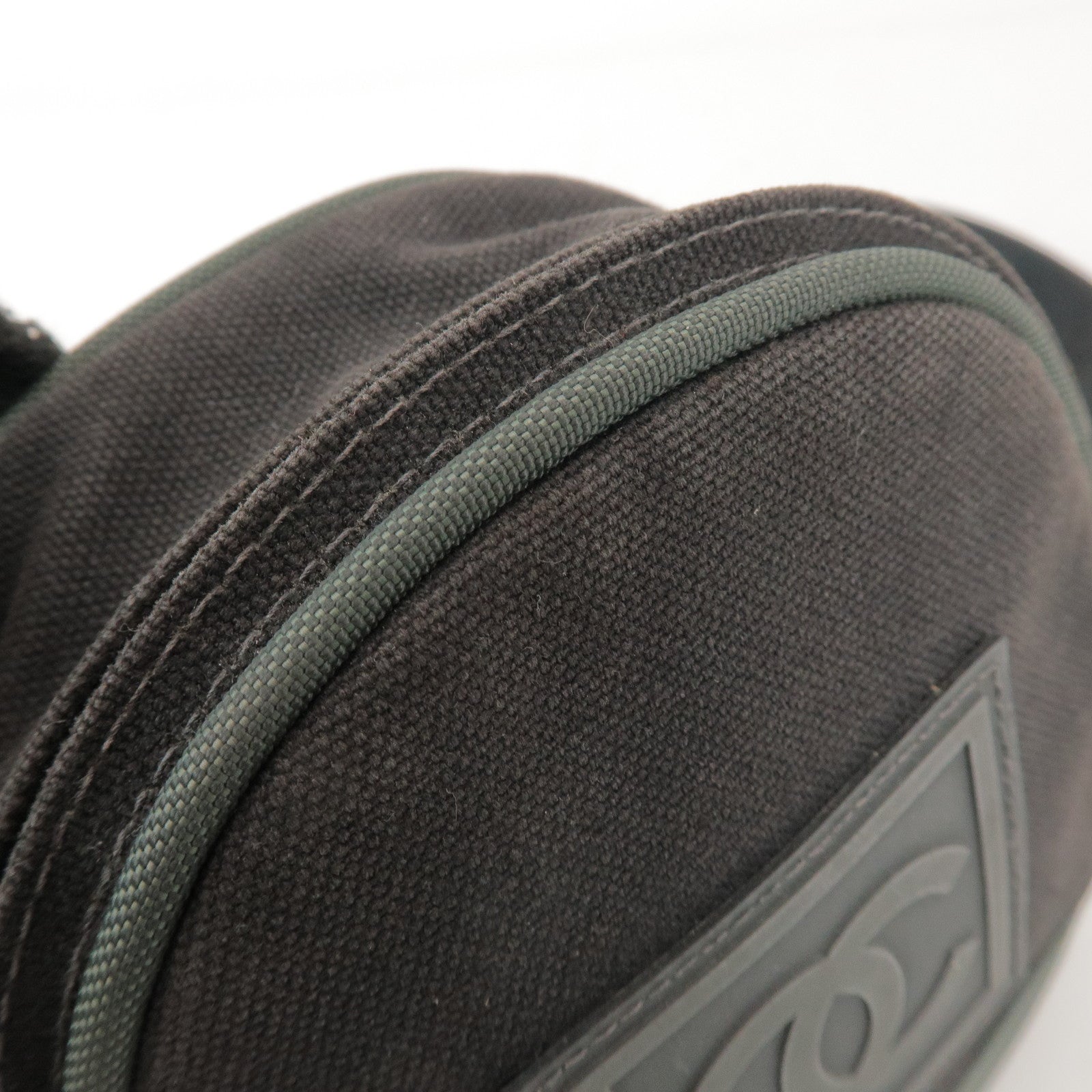 CHANEL Sport Line COCO Mark Canvas Shoulder Bag Black Green A23300