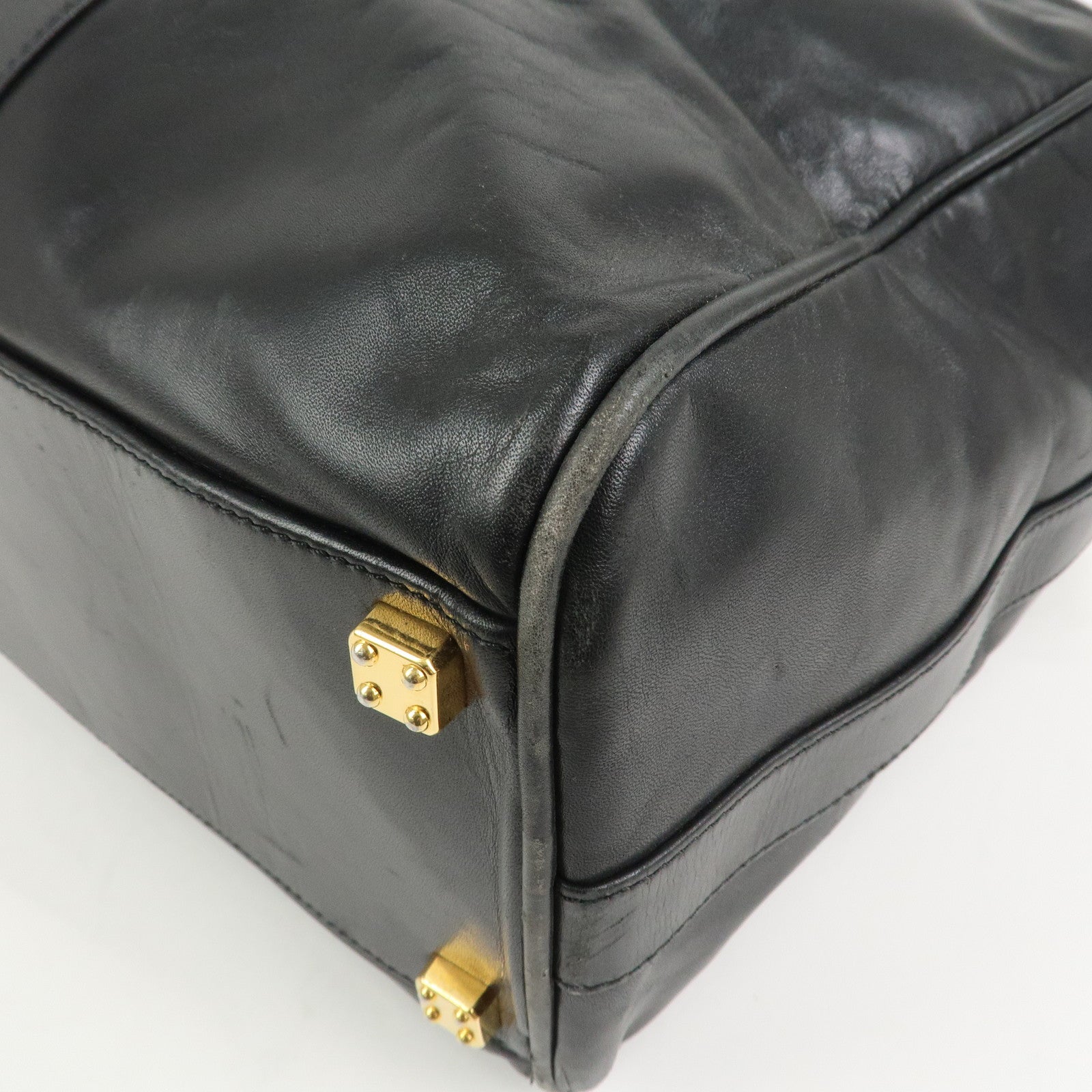 LOEWE Anagram Leather 2Way Bag Boston Bag Shoulder Bag Black