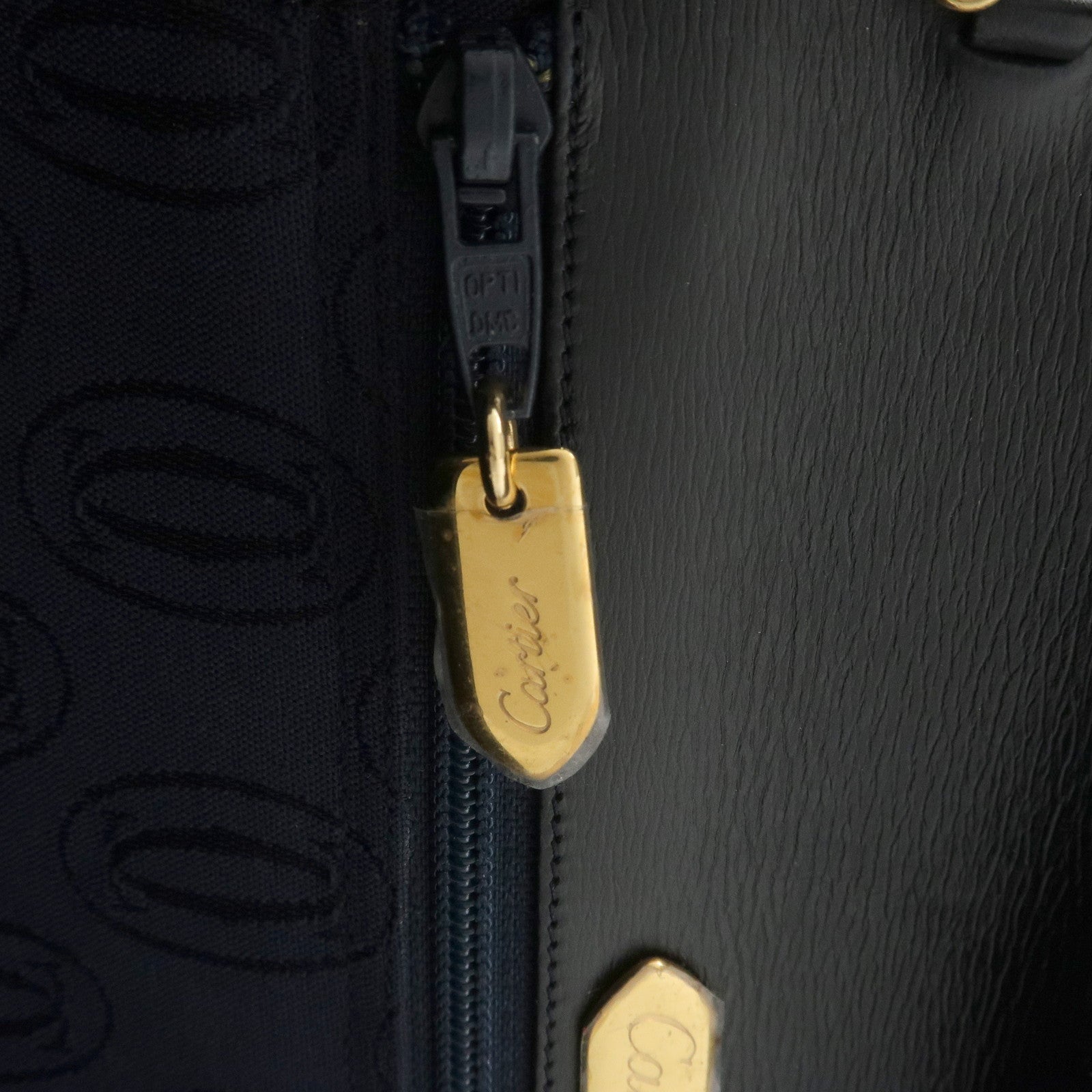 Cartier Sapphire Line Leather Sapphire Chain Shoulder Bag Black