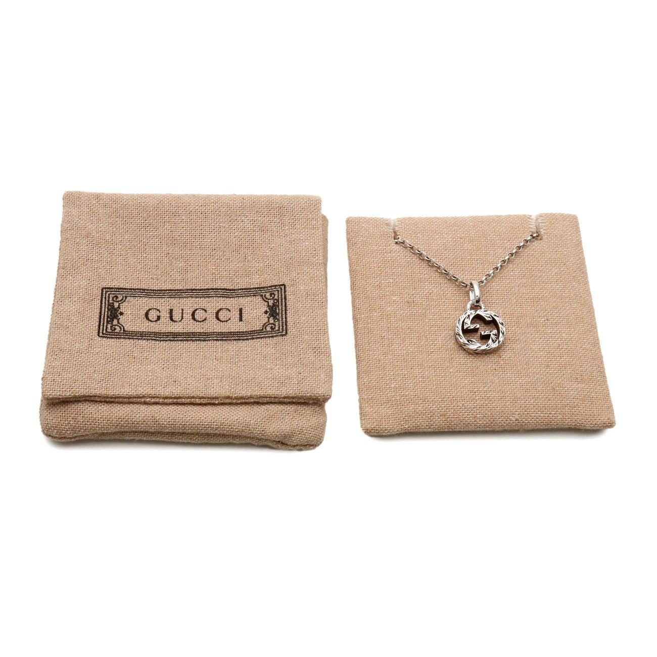 GUCCI Interlocking G Arabesque Chain Necklace SV925 Silver