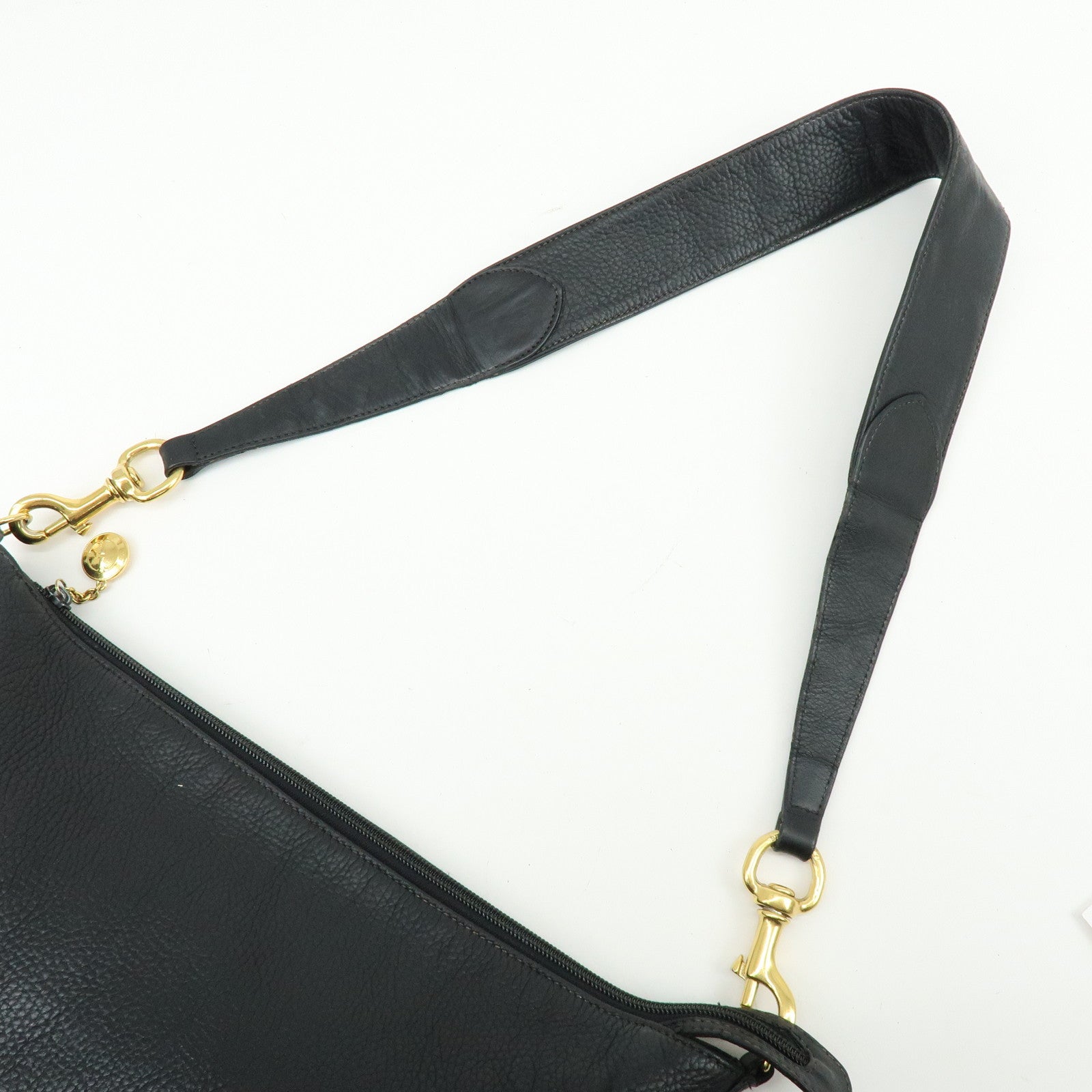 GUCCI Leather Shoulder Bag Crossbody Bag Black 001・115・1206