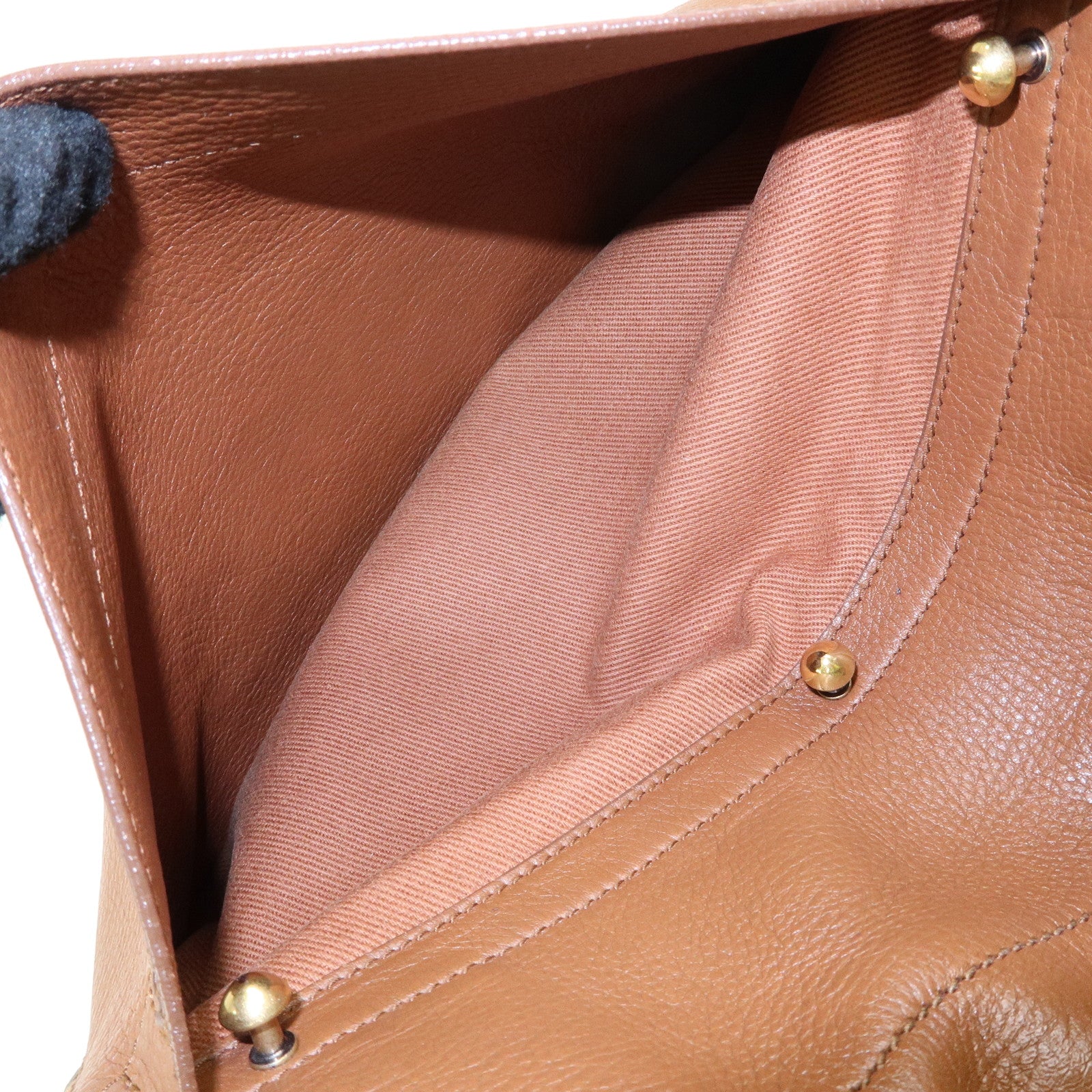SAINT LAURENT PARIS Muse Two Leather Canvas Hand Bag Brown 229680