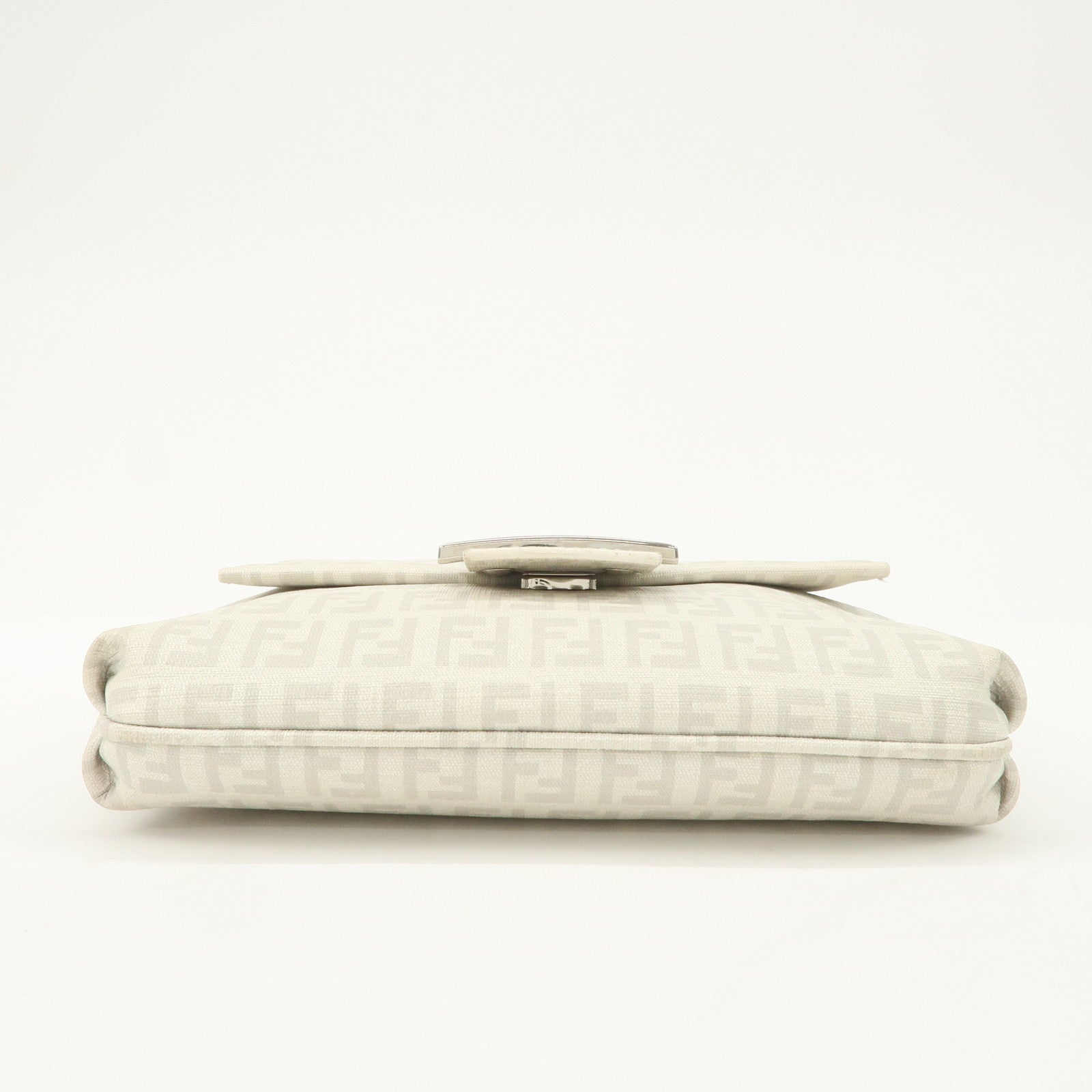 FENDI Zucchino PVC Leather Shoulder Bag Crossbody Bag White 8BT075