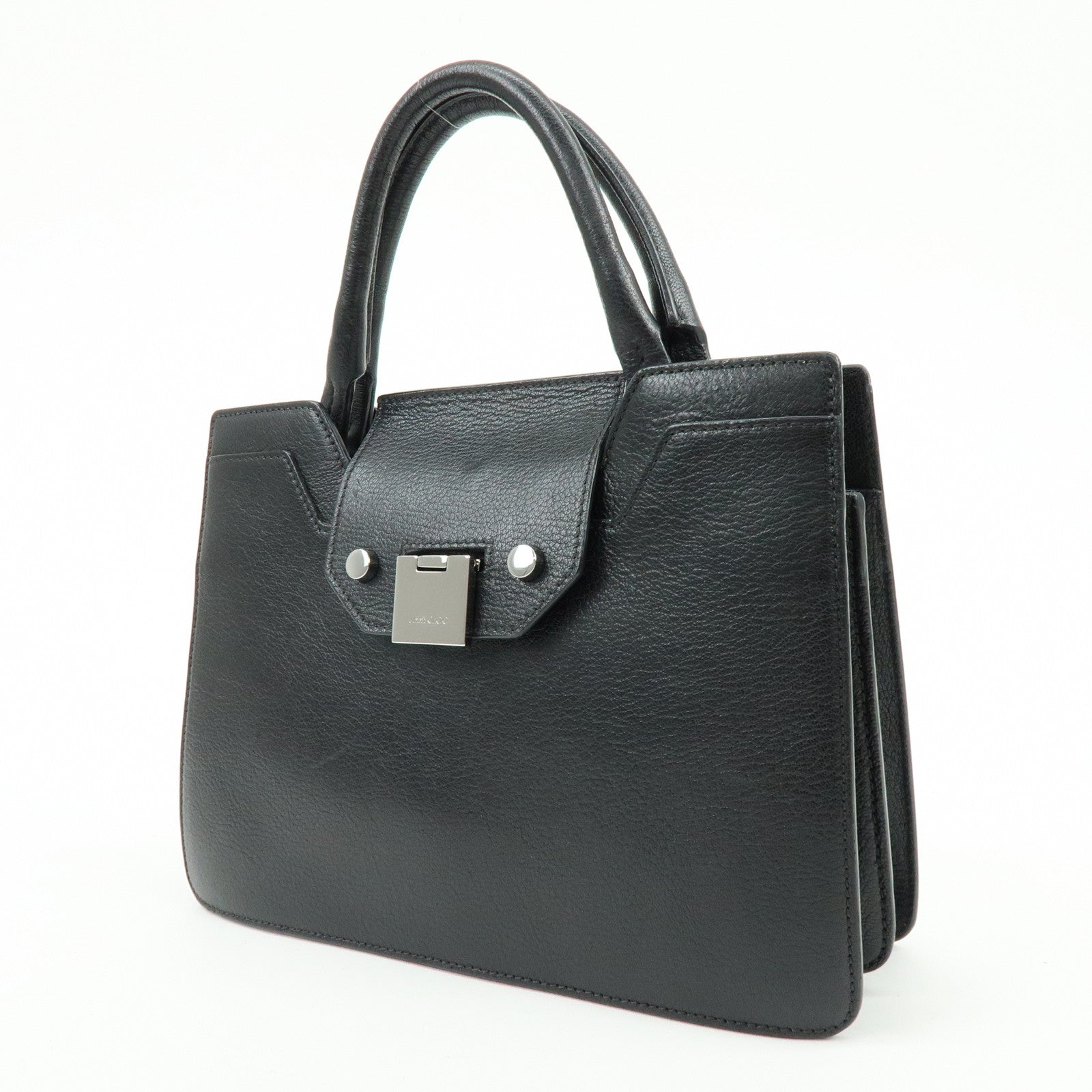 JIMMY CHOO Rebel Bag Leather Hand Bag Black