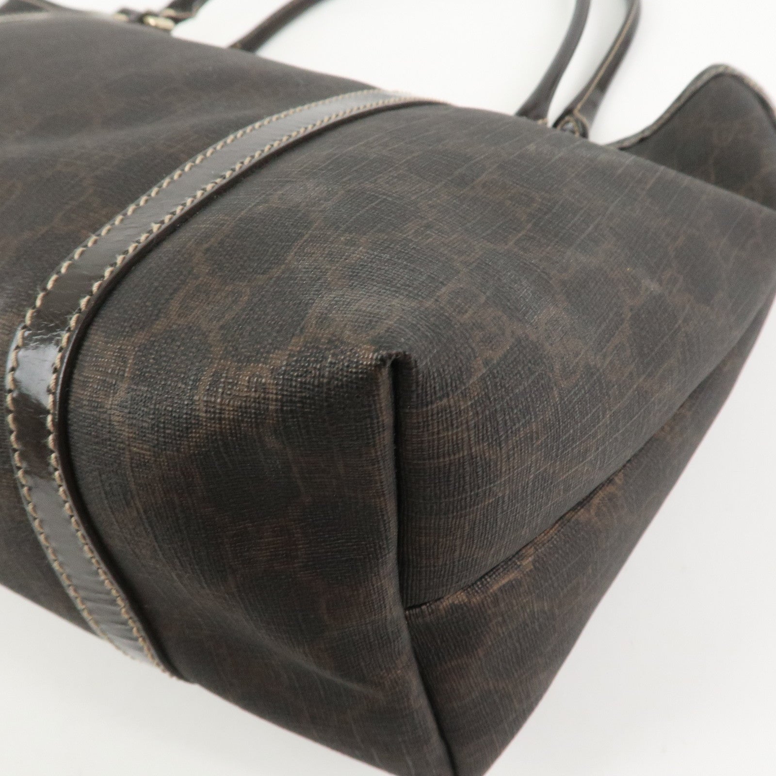 GUCCI GG Supreme Tote Bag Shoulder Bag Dark Brown 197953