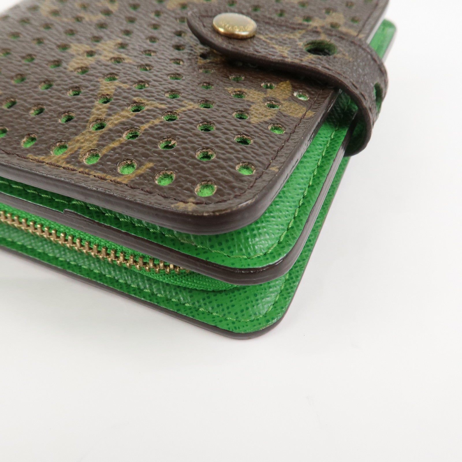 Louis Vuitton Monogram Perforated Compact Bi-Fold Zip Wallet M95218
