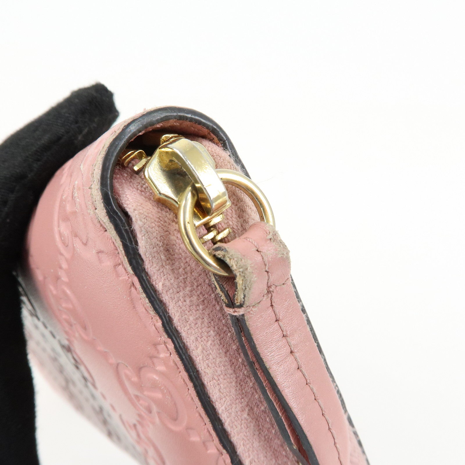 GUCCI Guccissima Leather Round Zippy Long Wallet Pink 410102