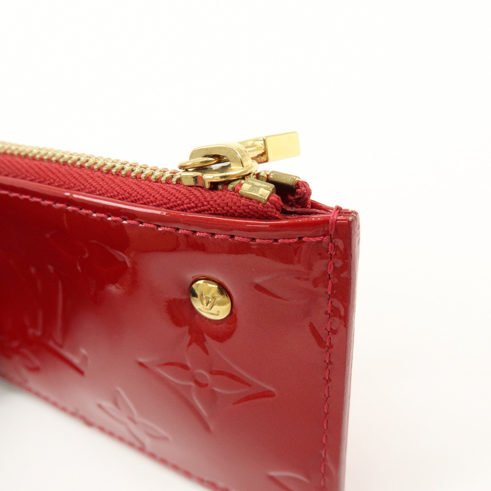 Louis Vuitton Monogram Vernis Pochette Cles Coin Case Red M91977