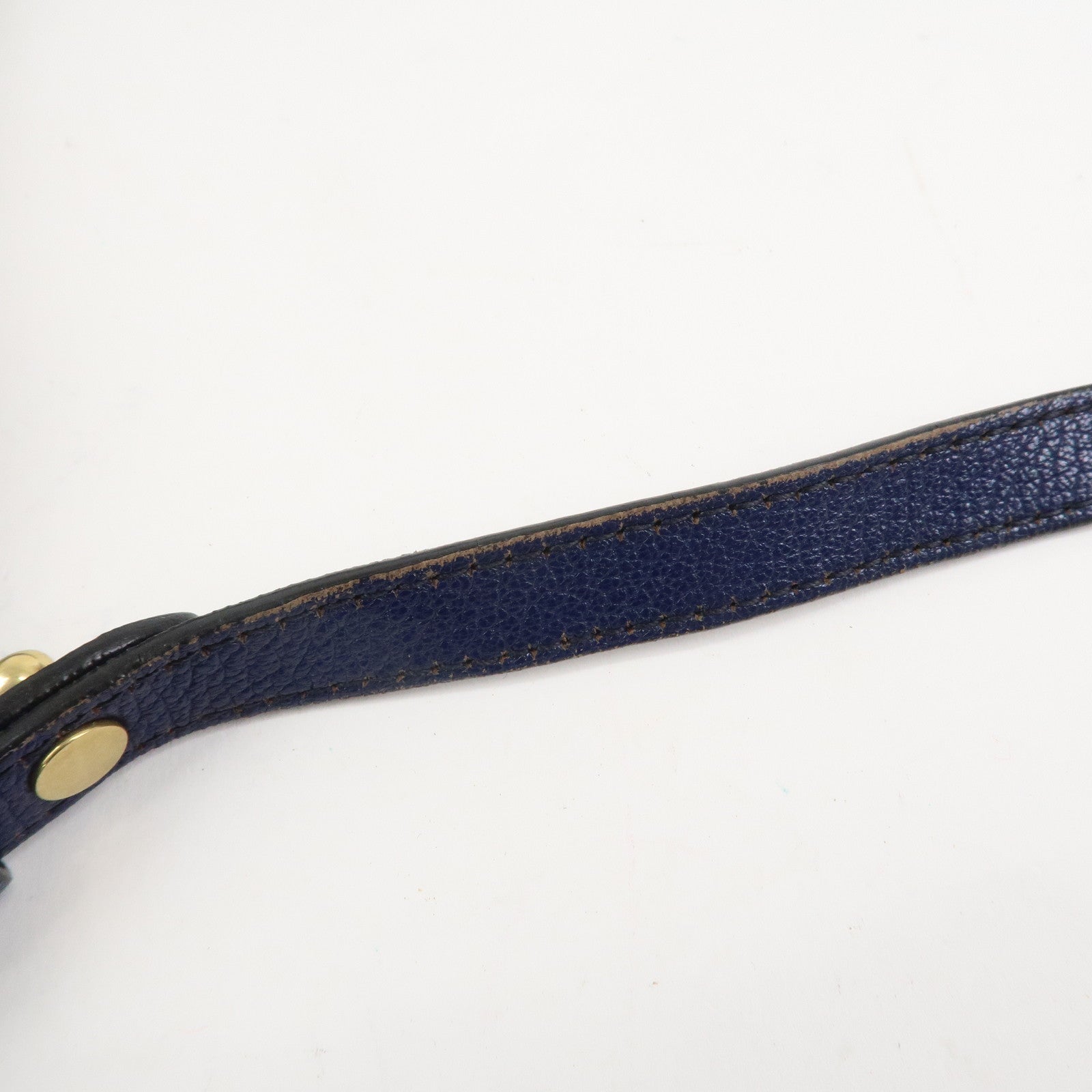 MIU MIU Madras Leather 2Way Hand Bag Shoulder Bag Blue 5BG136