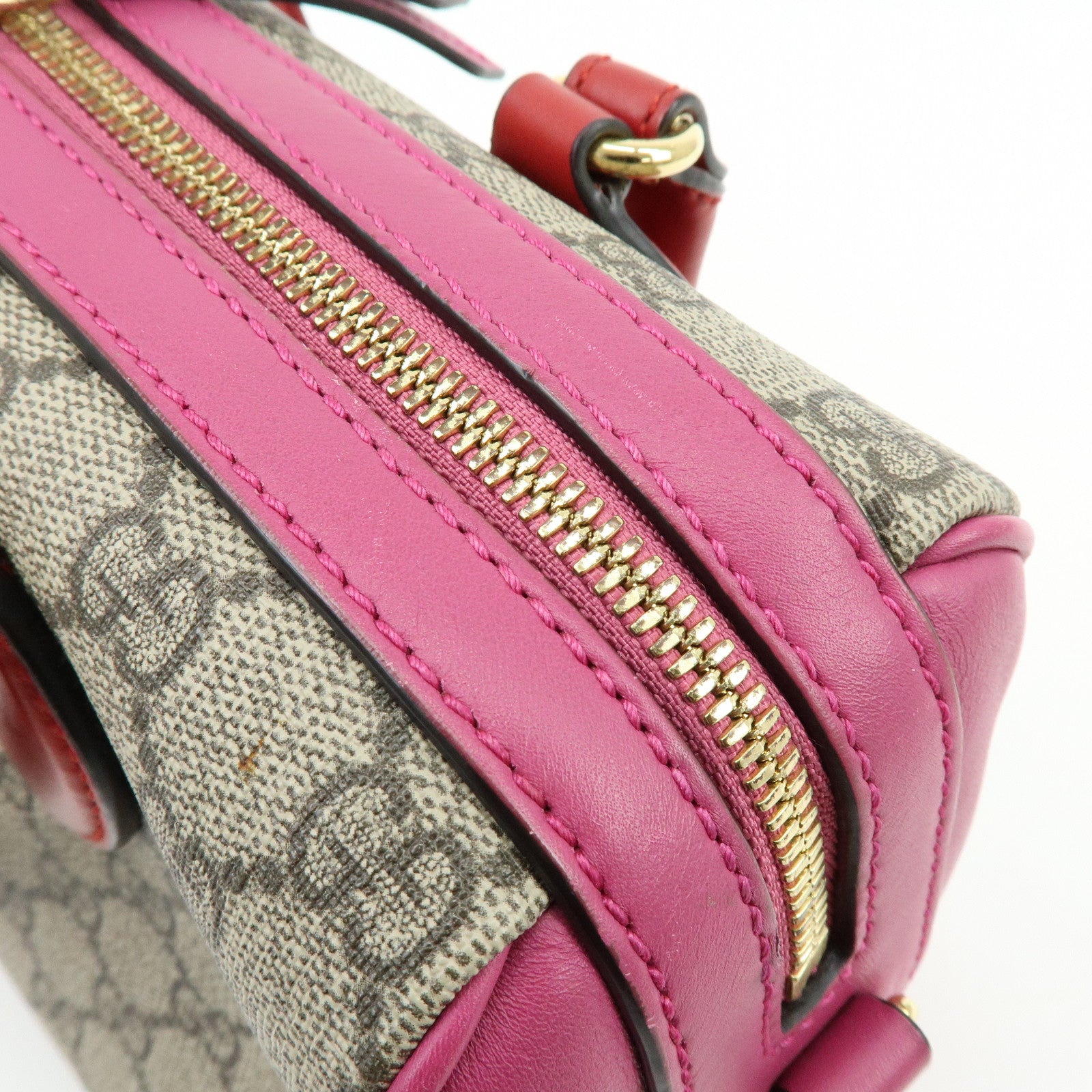 GUCCI GG Supreme Leather 2Way Bag Hand Shoulder Bag Beige 409529