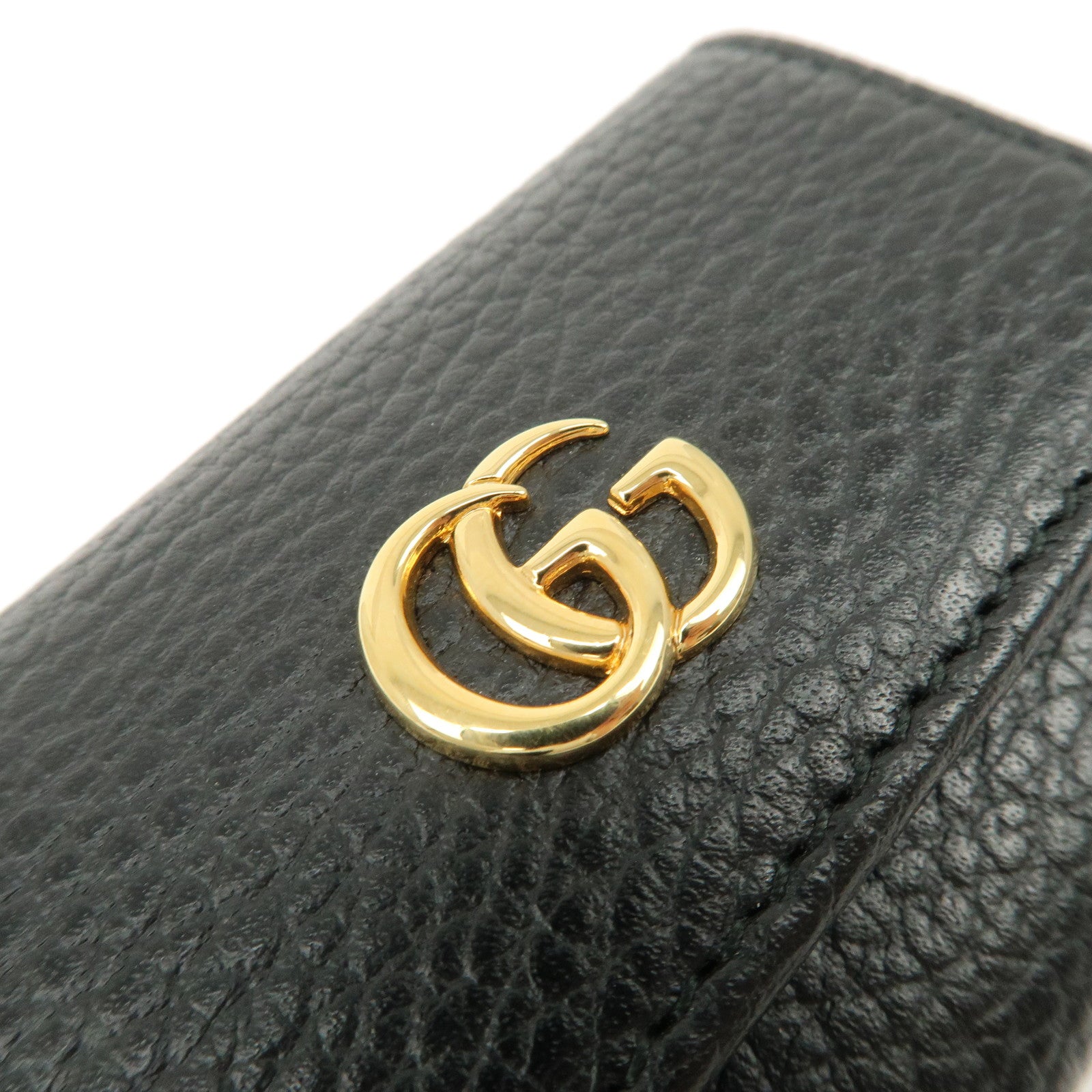 GUCCI GG Marmont Leather Key Case Key Holder Black 456118