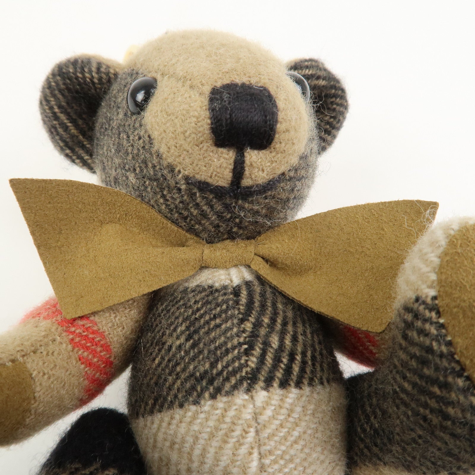 BURBERRY Nova Plaid Thomas Teddy Bear Cashmere Bag Charm Key Holder
