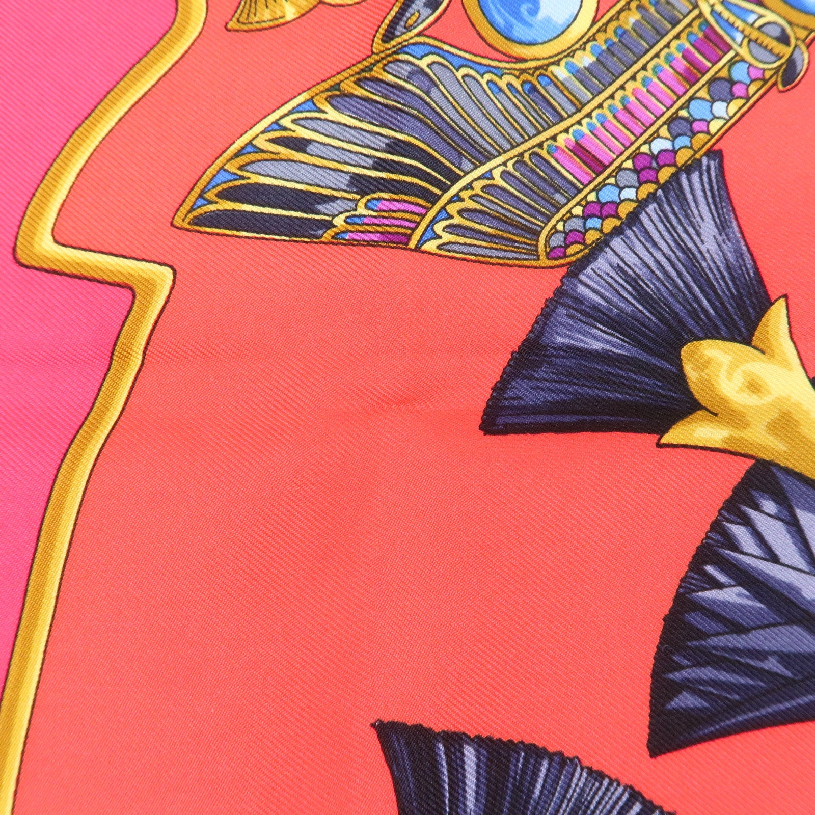 HERMES Carre 90 Silk 100% Caty Scarf Pink Multi Color