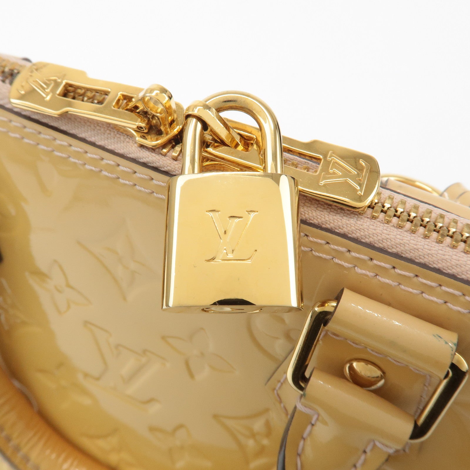 Louis Vuitton Monogram Vernis Leather Alma PM Hand Bag Dune M90170 Used