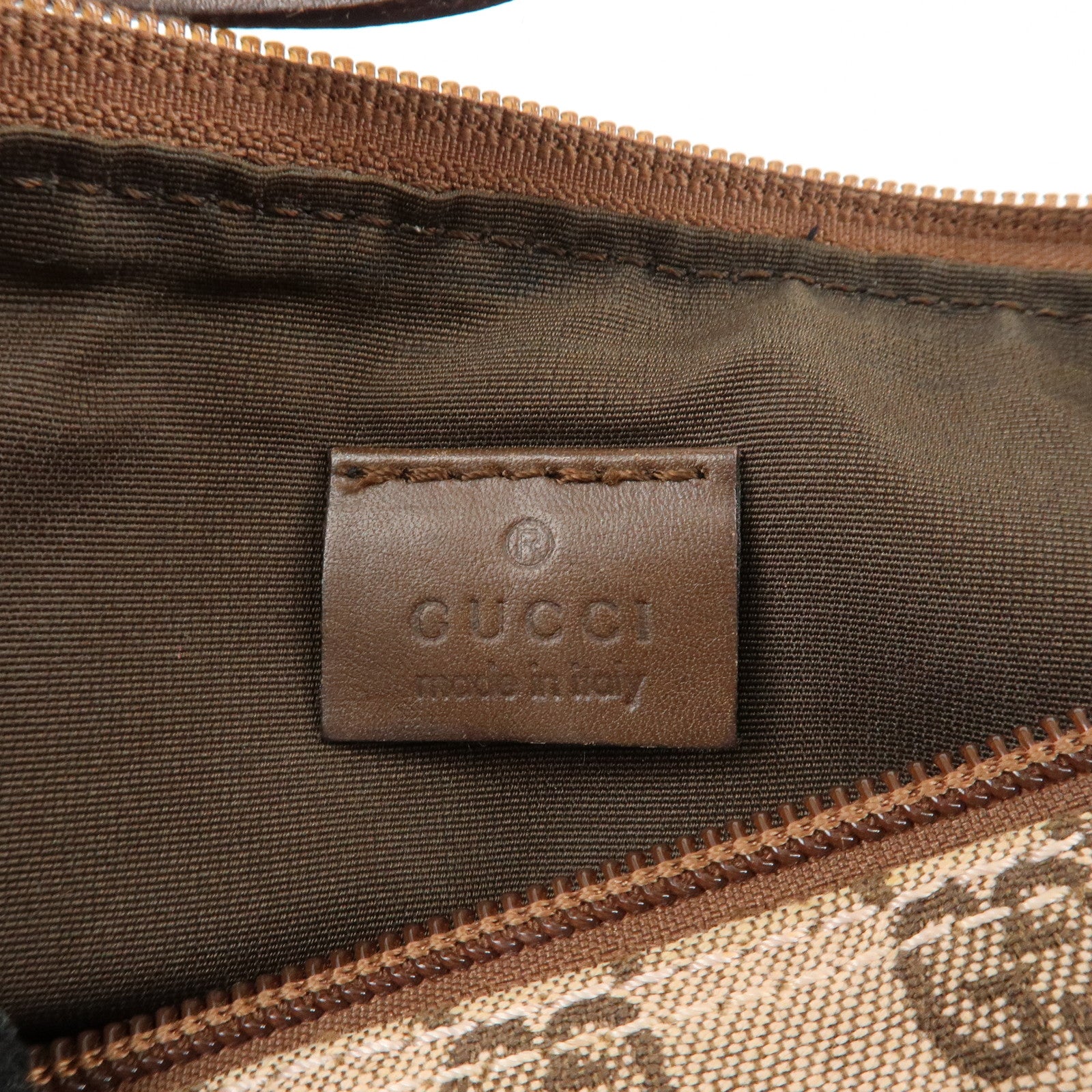 GUCCI GG Canvas Leather Canvas Accessory Pouch 039.1103.2123 Used