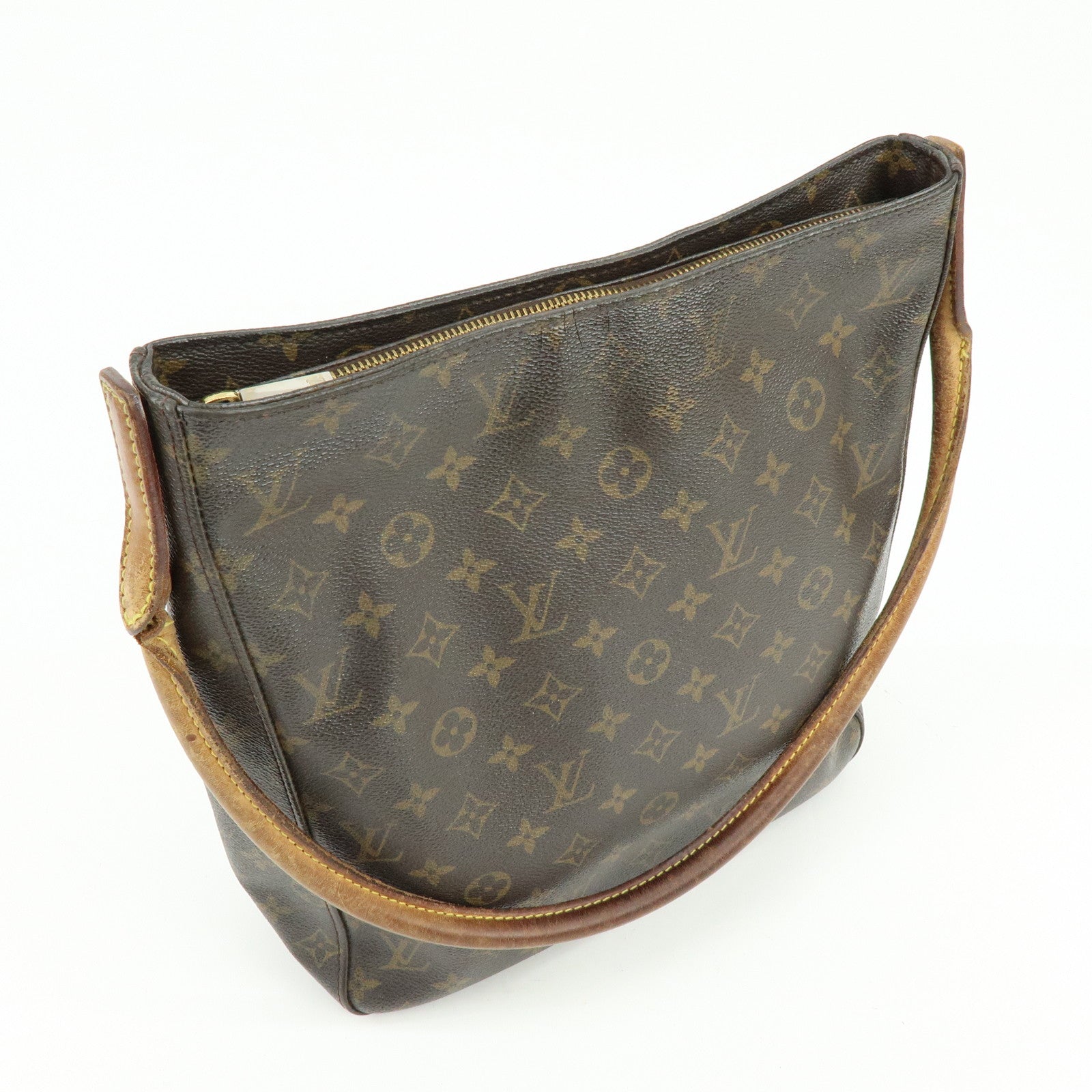 Louis Vuitton Monogram Looping GM Canvas Shoulder Bag Brown M51145