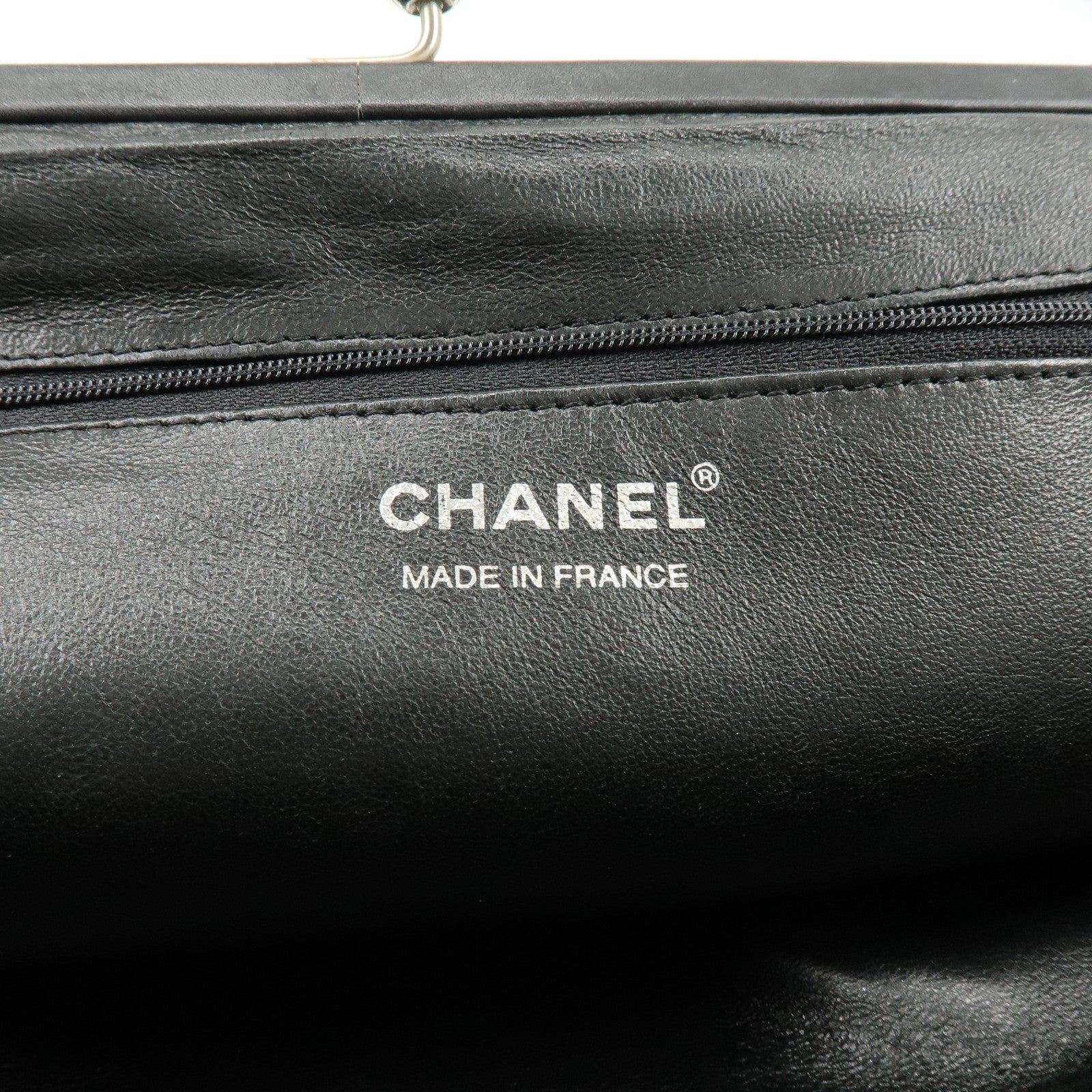 CHANEL COCO Mark Nylon Leather Kiss Lock Purse Shoulder Bag Black