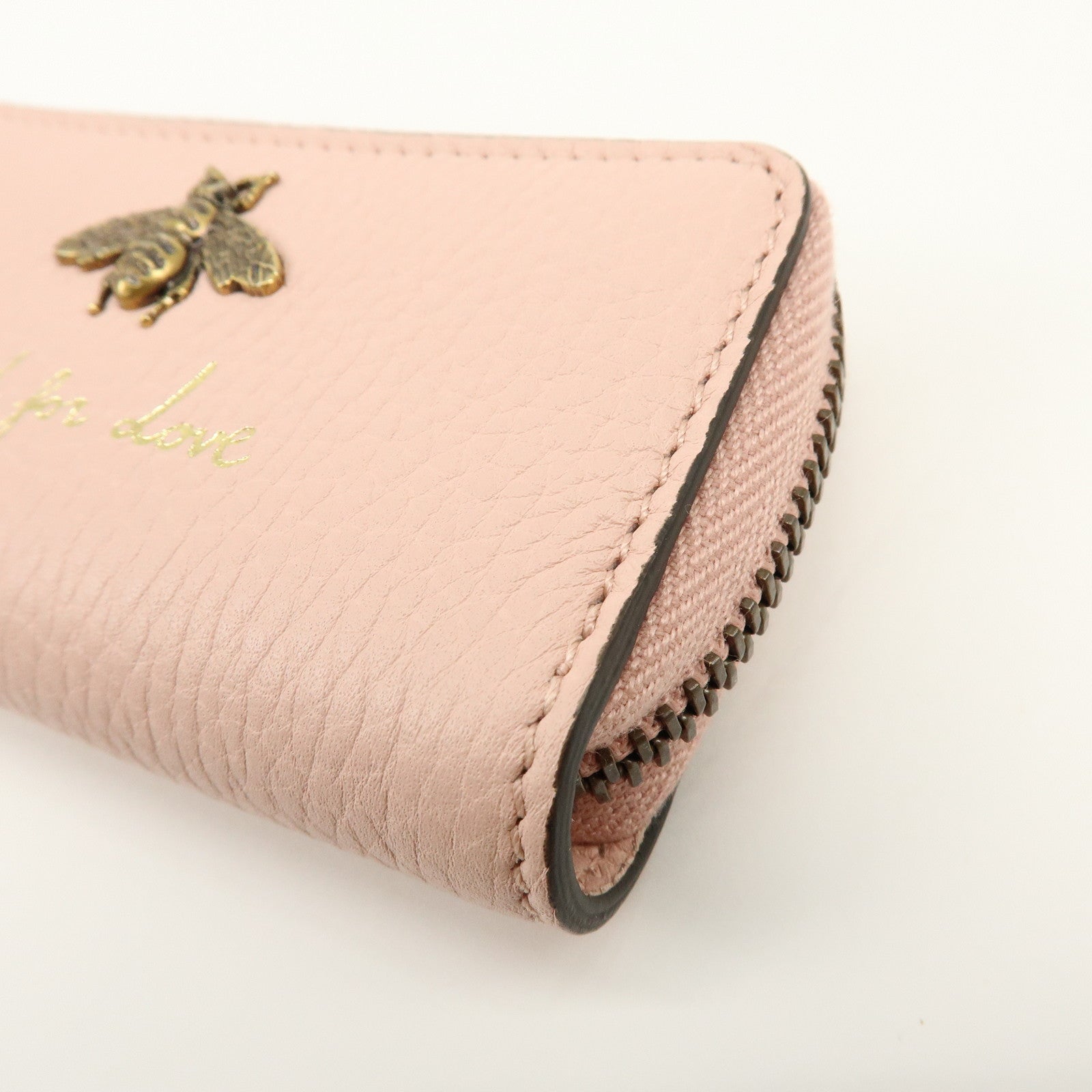 GUCCI Animalier Leather 6 Ring Key Case Key Holder Pink 498096