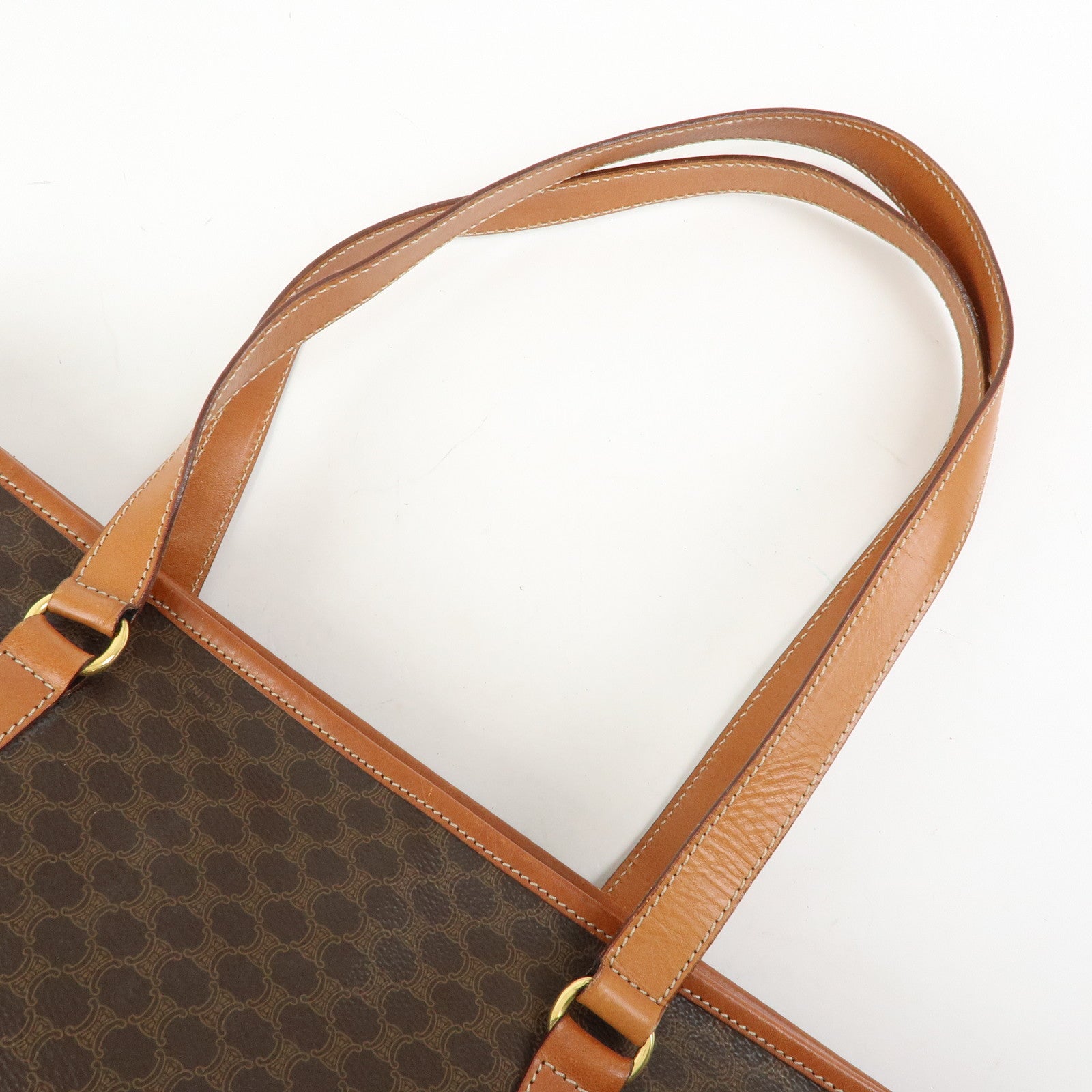 CELINE Macadam PVC Leather Tote Bag Shoulder Bag Brown