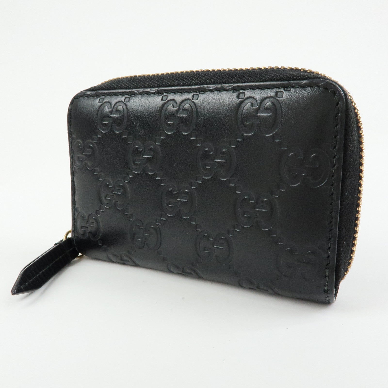 GUCCI Guccissima Leather Zip Around Coin Case Card Holder 447939