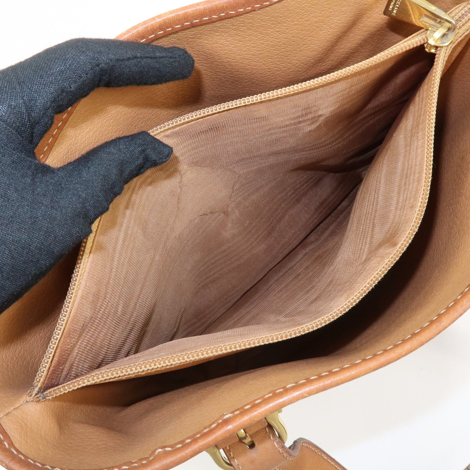 CELINE Macadam PVC Leather Tote Bag Hand Bag Brown