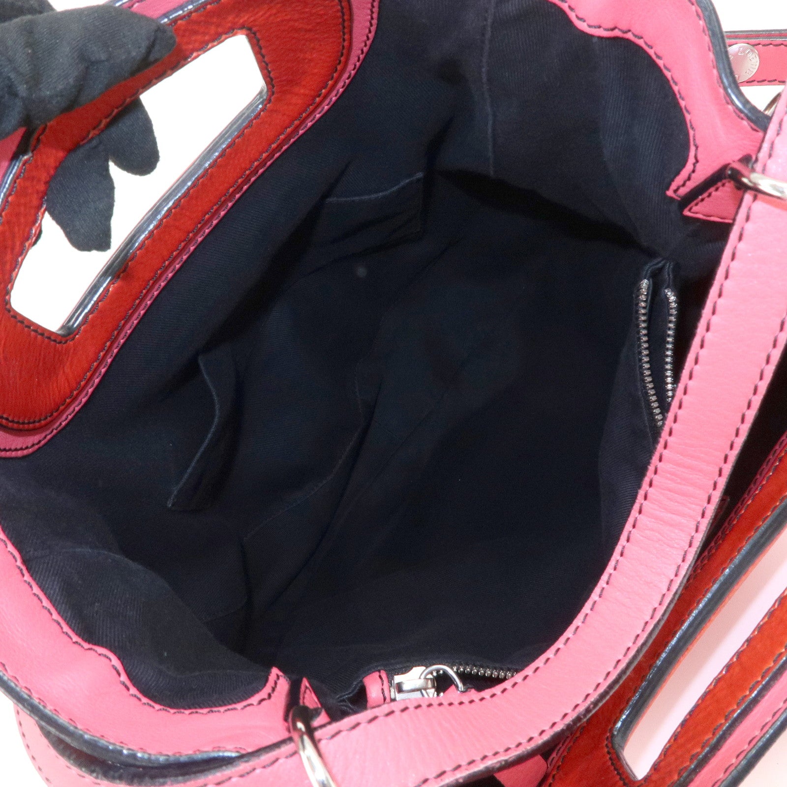 LOEWE Anagram Leather Shoulder Bag Hand Bag Pink