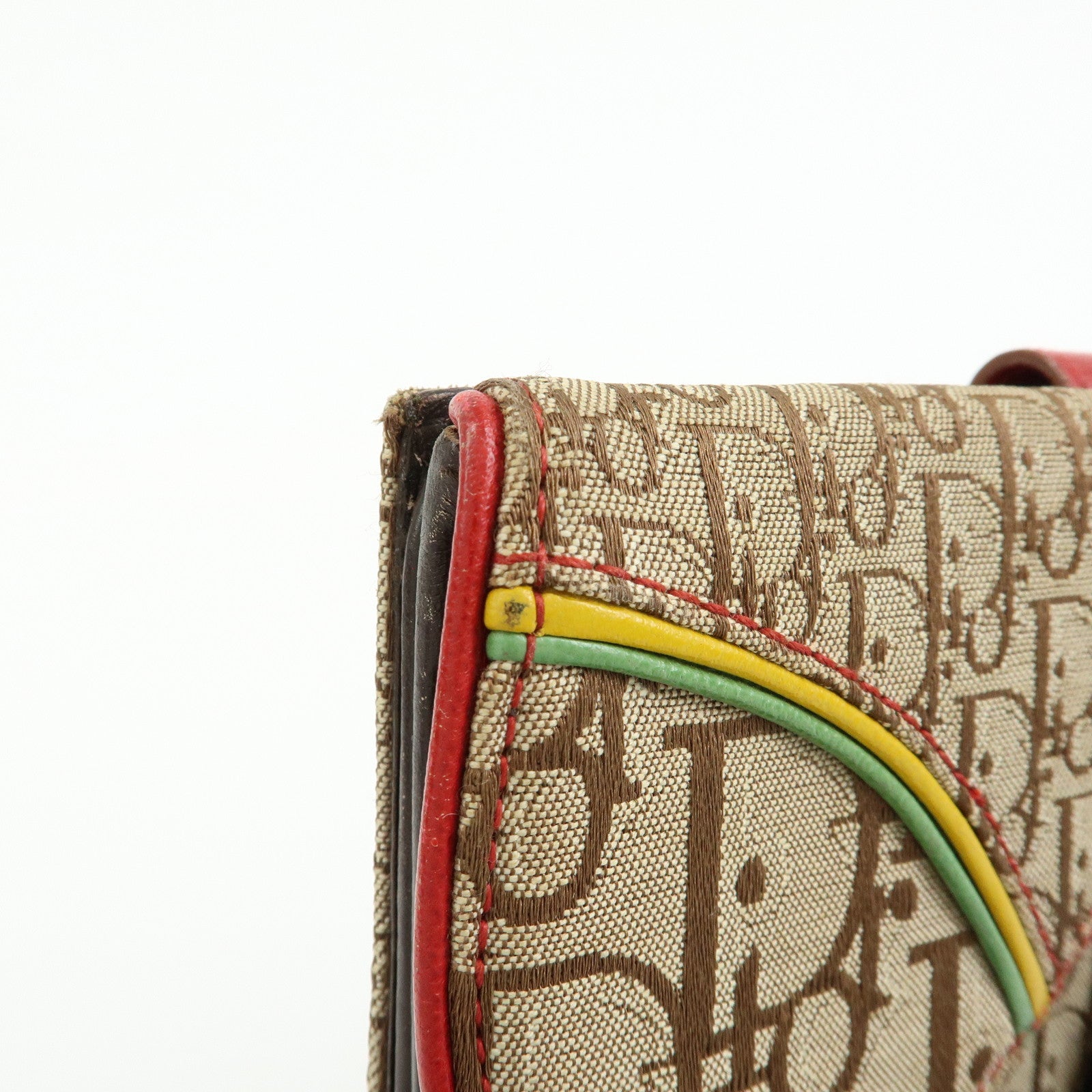 Christian Dior Rasta Trotter Canvas Leather Saddle Long Wallet