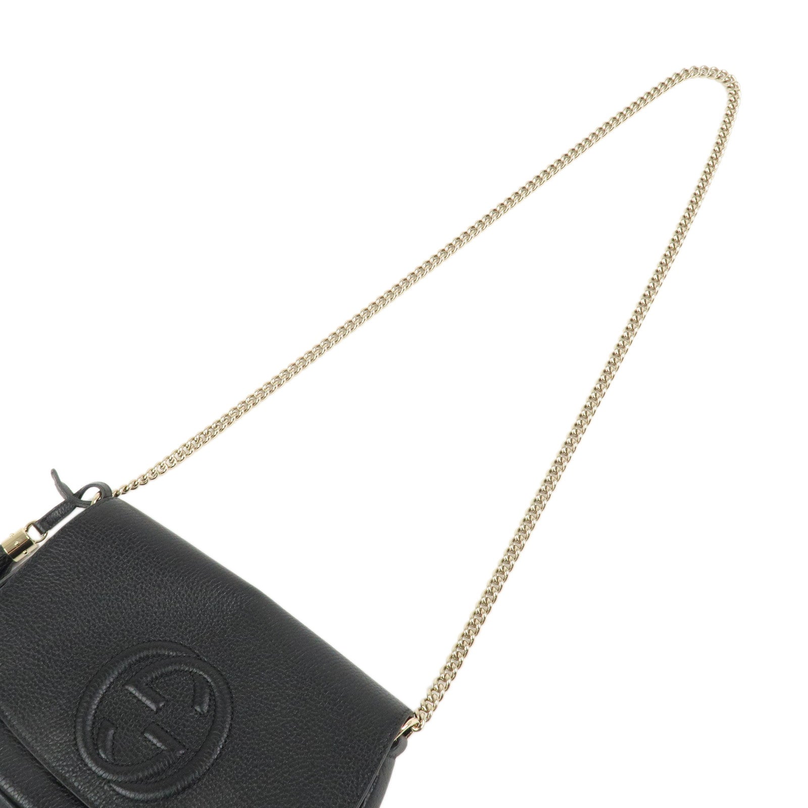 GUCCI SOHO Leather Chain Shoulder Bag Crossbody Bag Black 536224