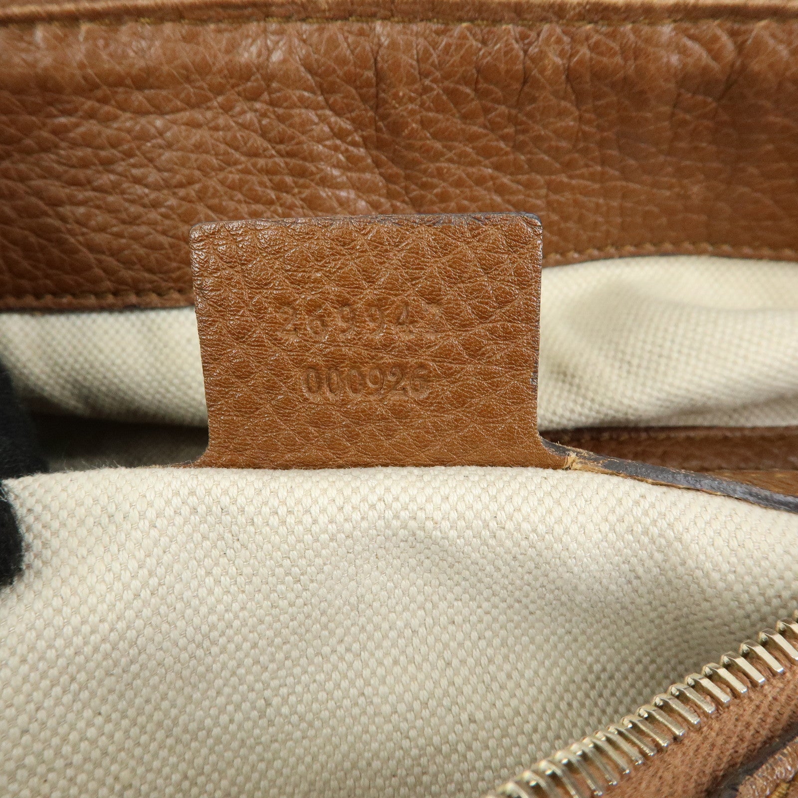 GUCCI Bamboo Leather Shoulder Bag Hand Bag Tassel Brown 269947