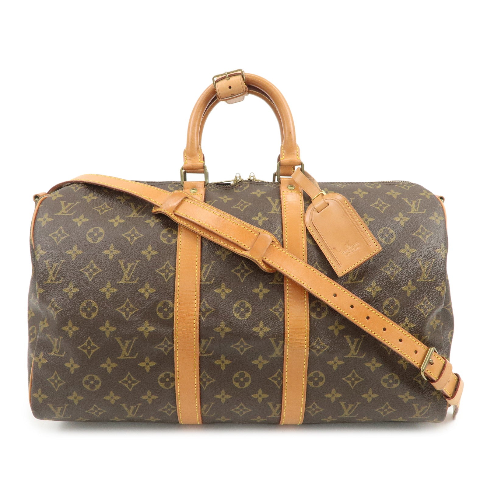 Louis Vuitton Monogram Keep All Bandouliere 45 Boston Bag M41418
