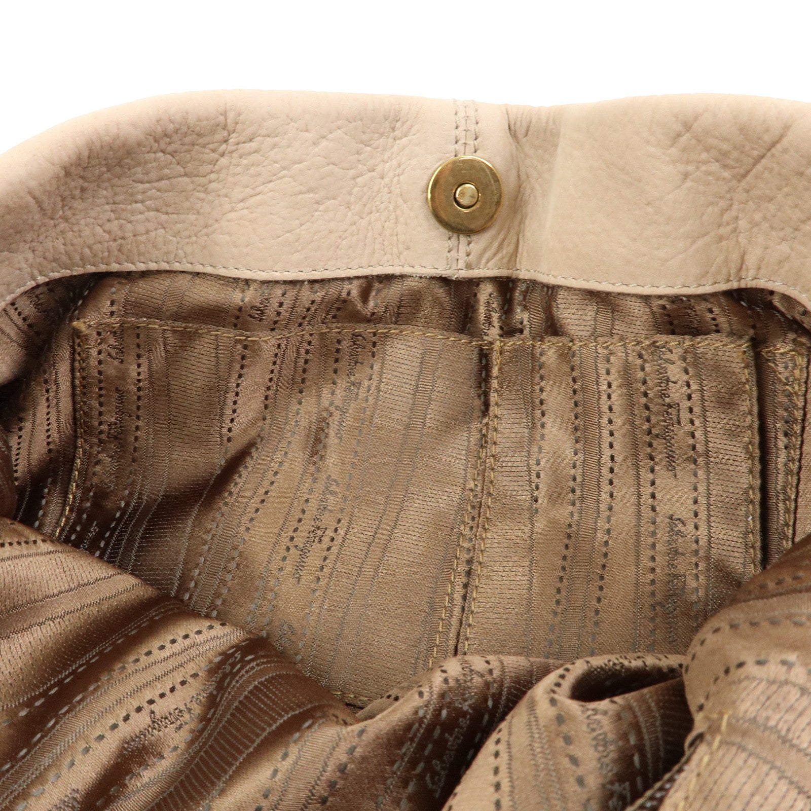 Ferragamo Vara Ribbon Leather 2Way Hand Bag Shoulder Bag Pink Beige