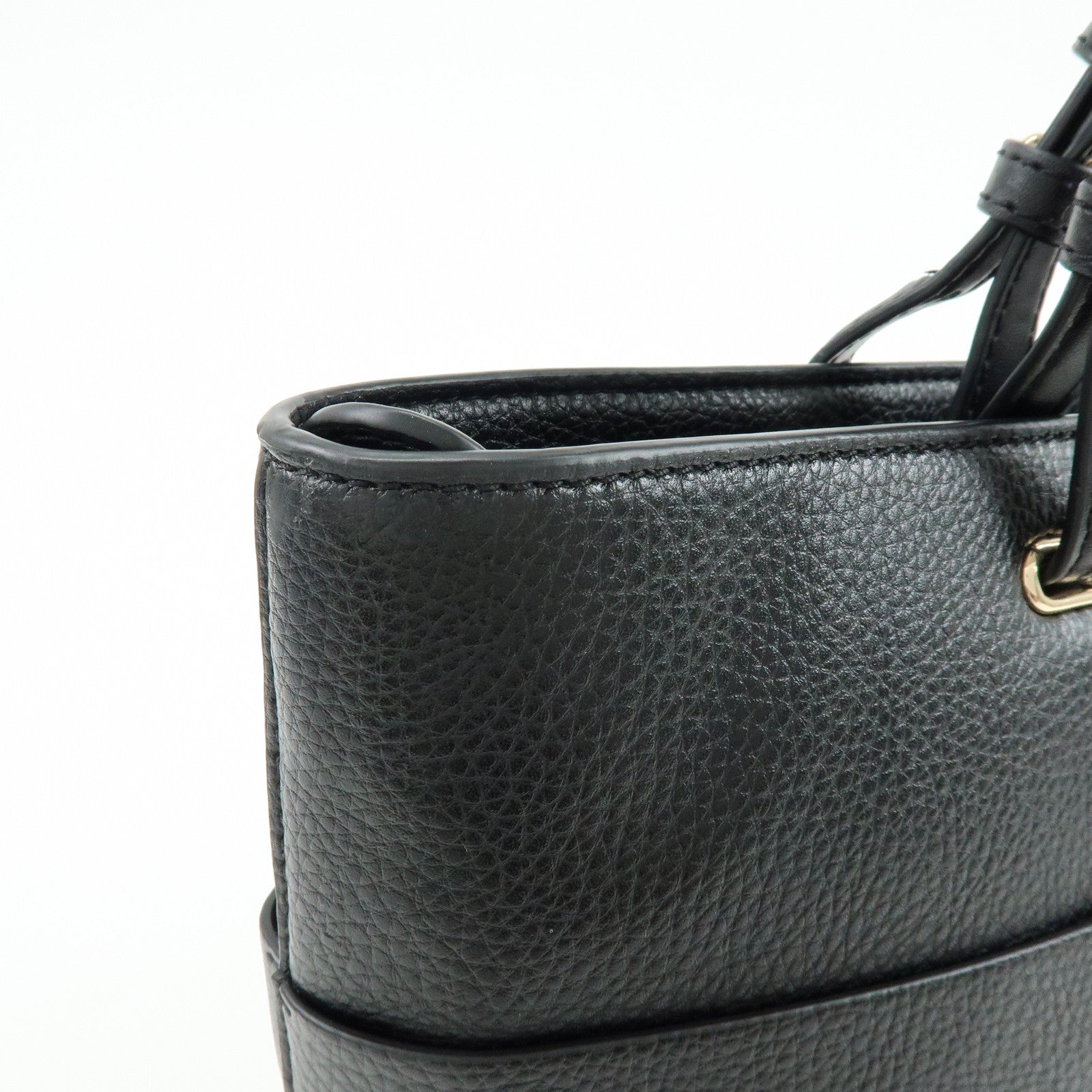 MICHAEL KORS Bedford Leather Shoulder Bag Tote Bag Black