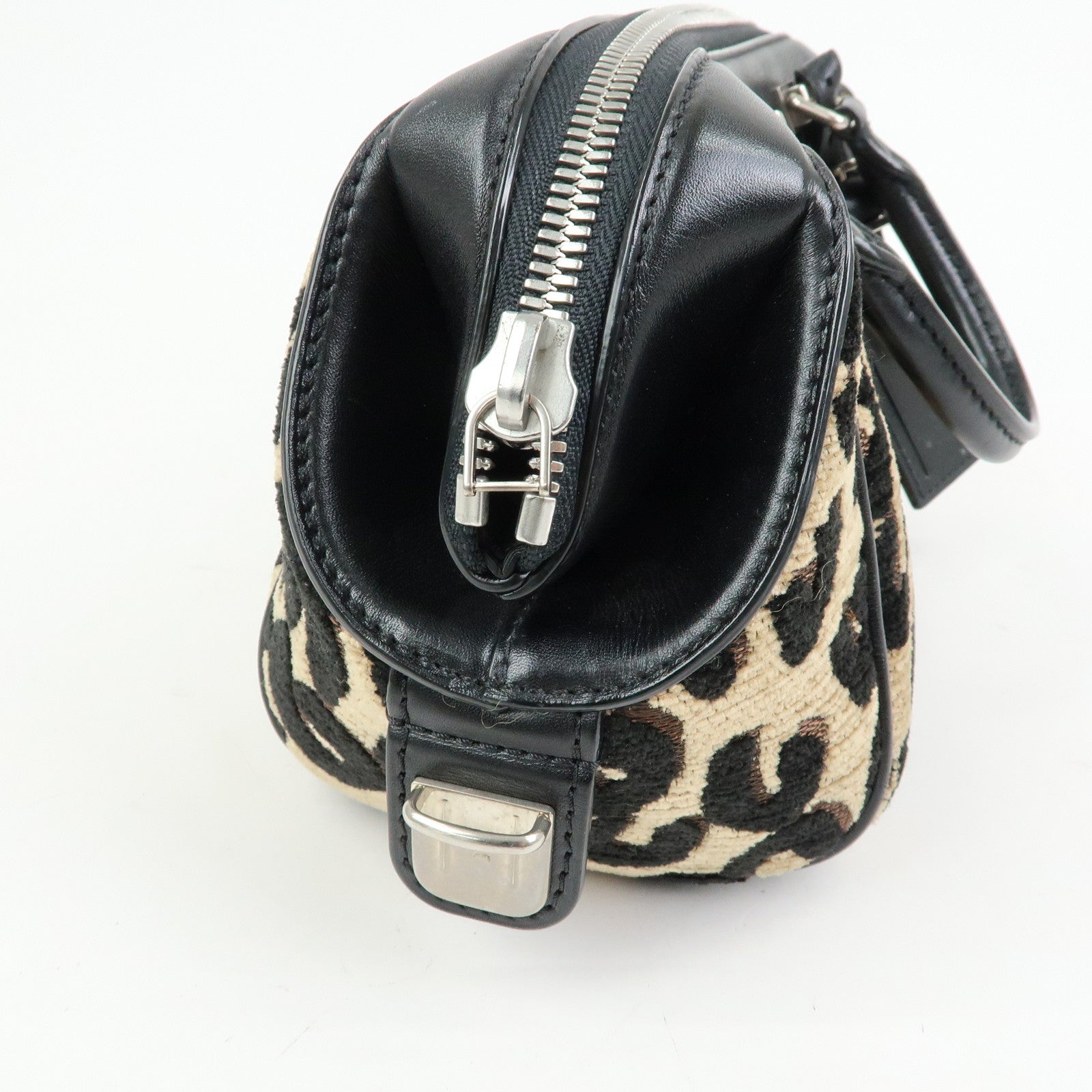 Louis Vuitton Jacquard Canvas Leather Leopard Baby Hand Bag M94257