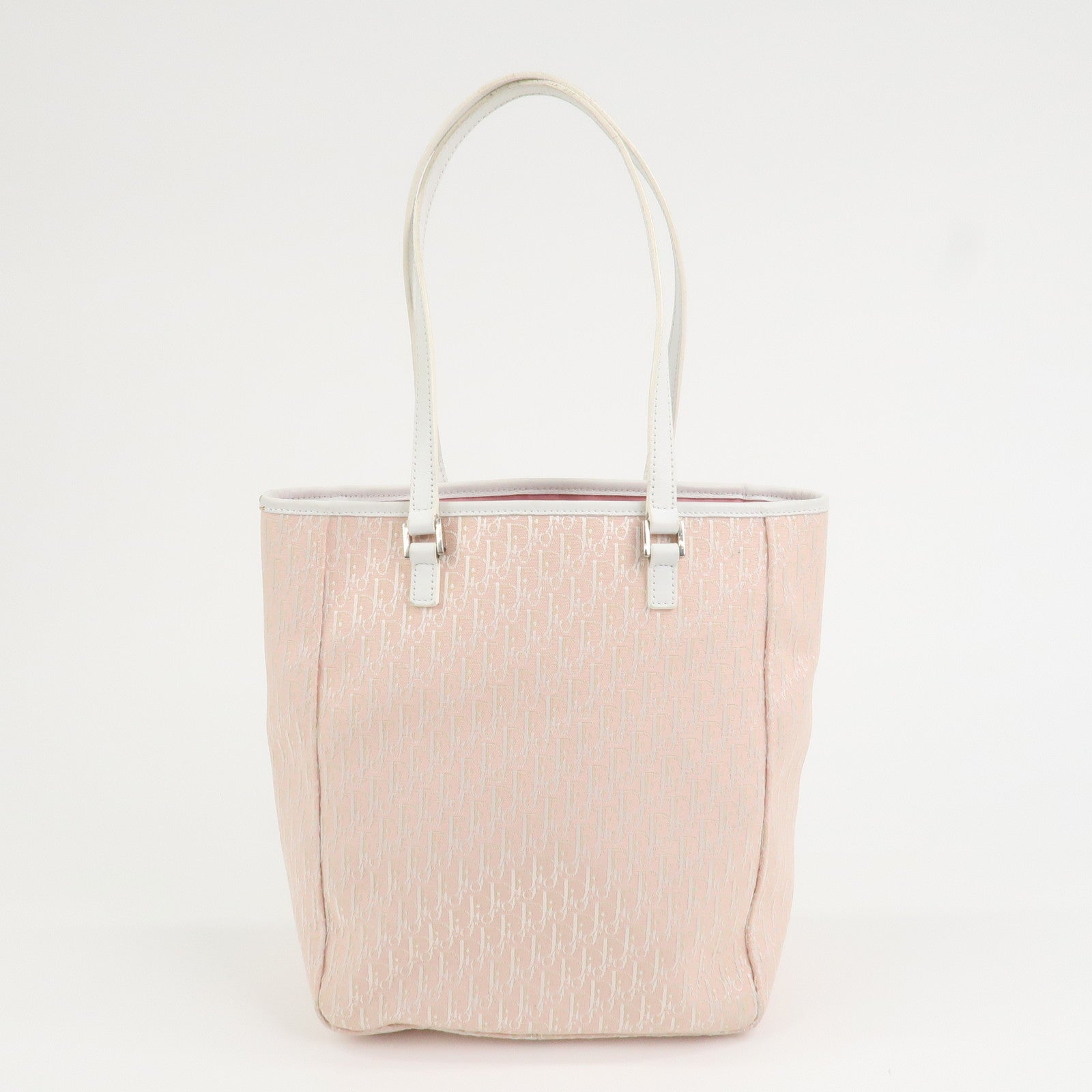 Christian Trotter Dior Canvas Leather Tote Bag Shoulder Bag Pink