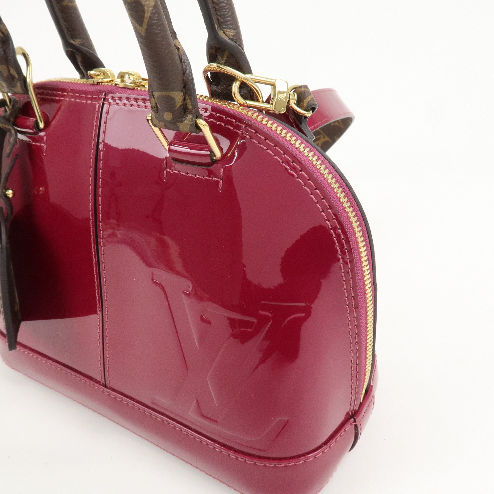 Louis Vuitton Monogram Vernis Alma BB 2Way Bag Magenta M54785