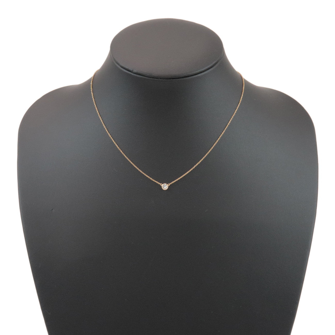 Tiffany & Co By The Yard 1P Diamond Necklace K18 750PG Rose Gold