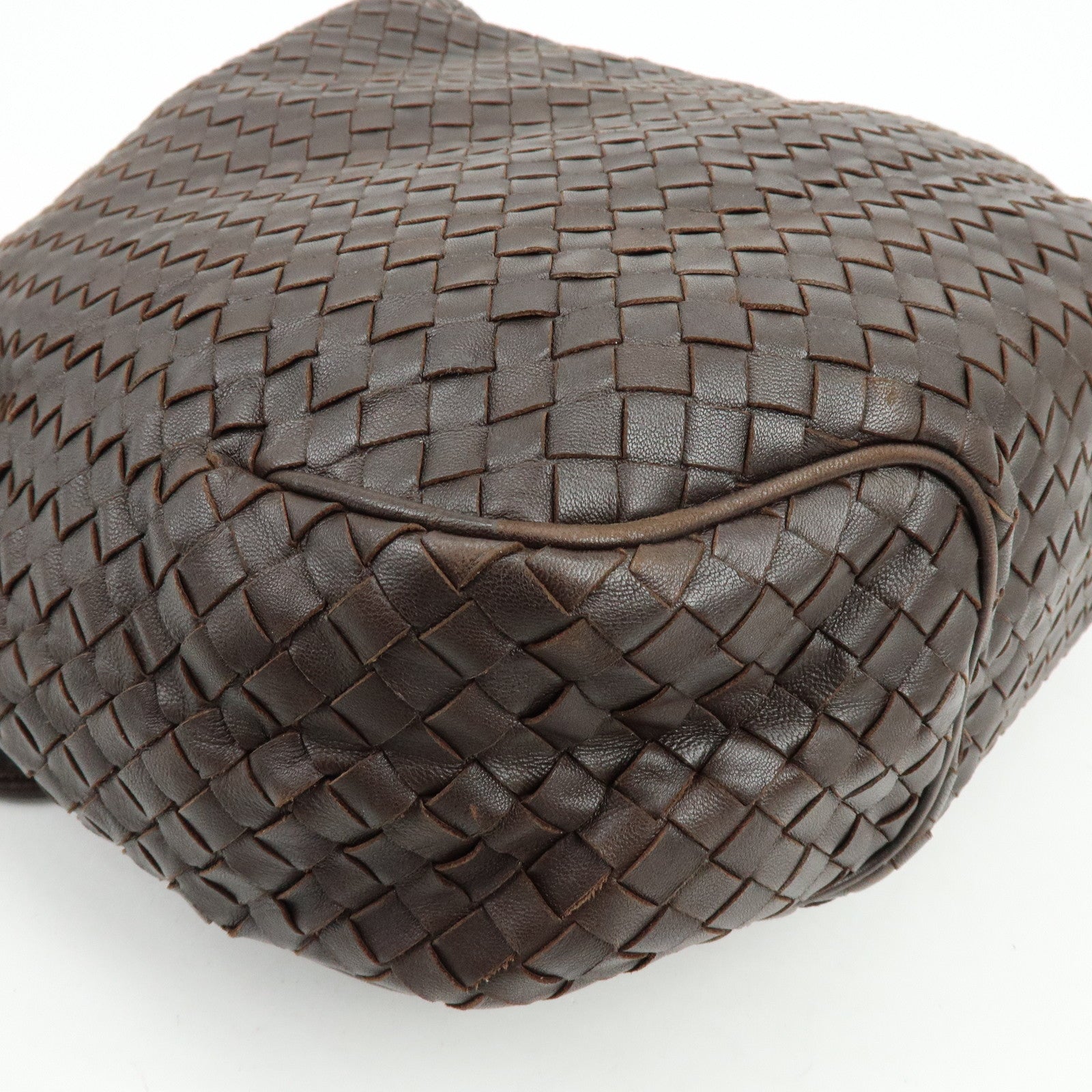 BOTTEGA VENETA Intrecciato Leather Shoulder Bag Brown 174741