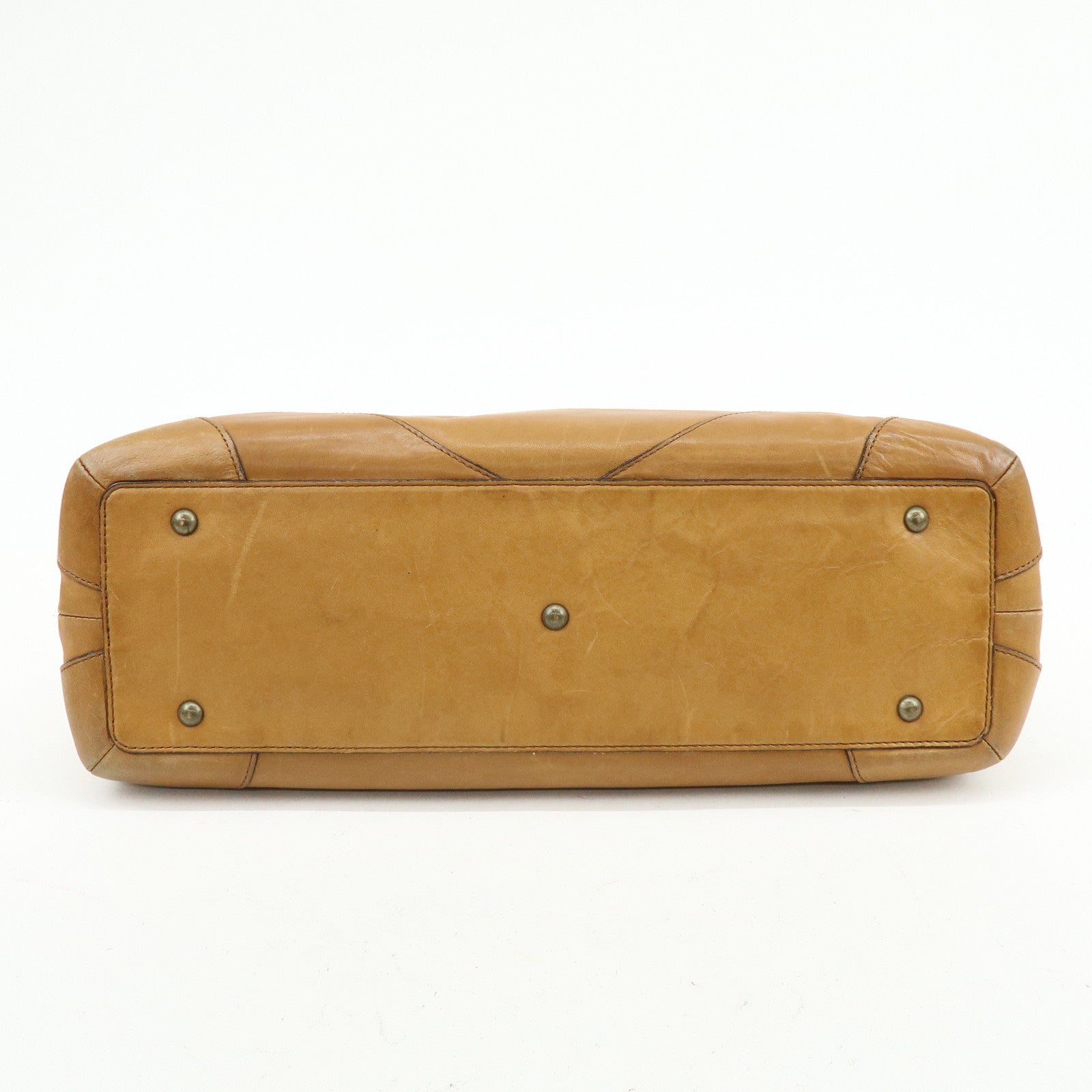 Chloe Maroquinerie Leather Tote Bag Shoulder Bag Hand Bag Brown