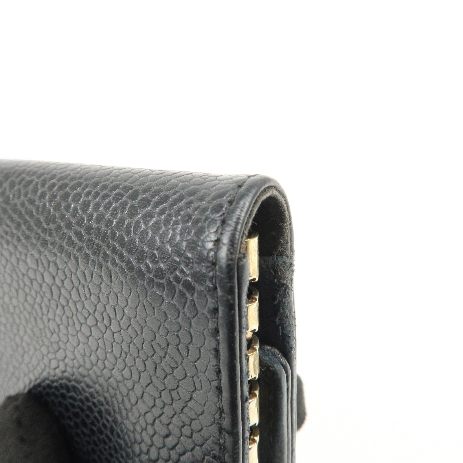 CHANEL COCO Mark Caviarskin 6 Rings Key Case Key Holder A13502